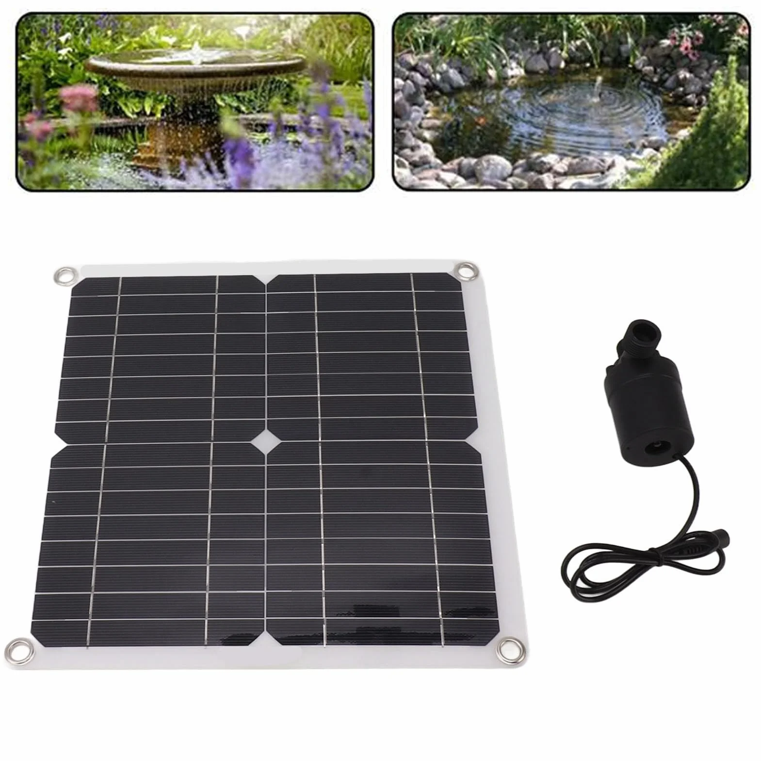 Zestaw Solarnej Pompy Wodnej, DC12V 22W Zestaw Solarnej Pompy Wodnej Do Fontanny Ze Skrzynką Akumulatorową I Regulatorem Rozrządu, Pompa Głębinowa Zasilana Panelem Słonecznym Do Małego Stawu Ogrodoweg