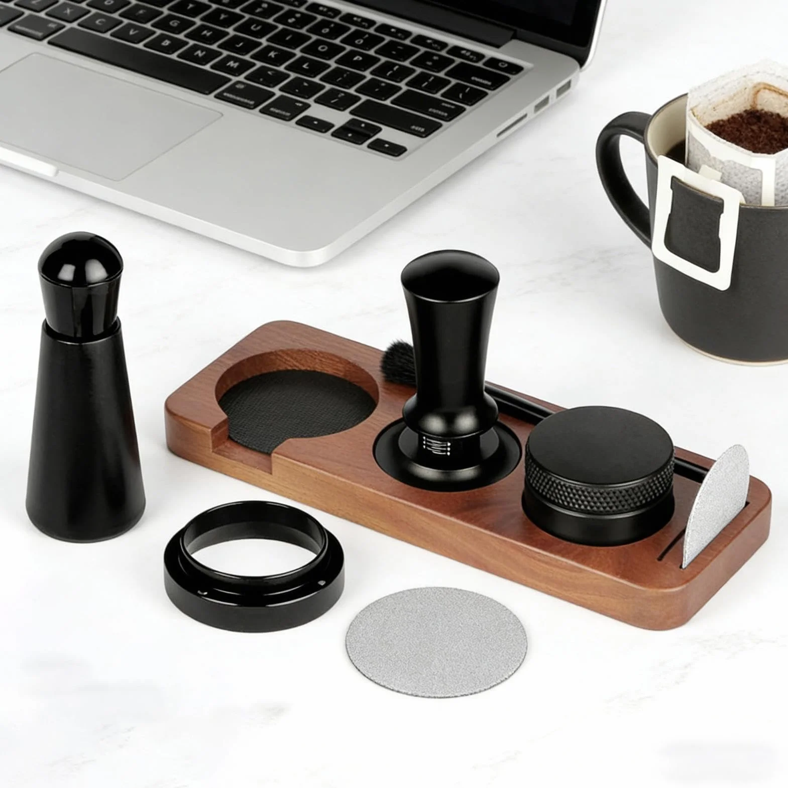 Zestaw tamperów do kawy 58mm narzędzia do ubijania i prasowania mielonej | Tamper do espresso do użytku komercyjnego Do domu, kuchni, kawiarni, baru, biura, blatu, użytku komercyjnego
