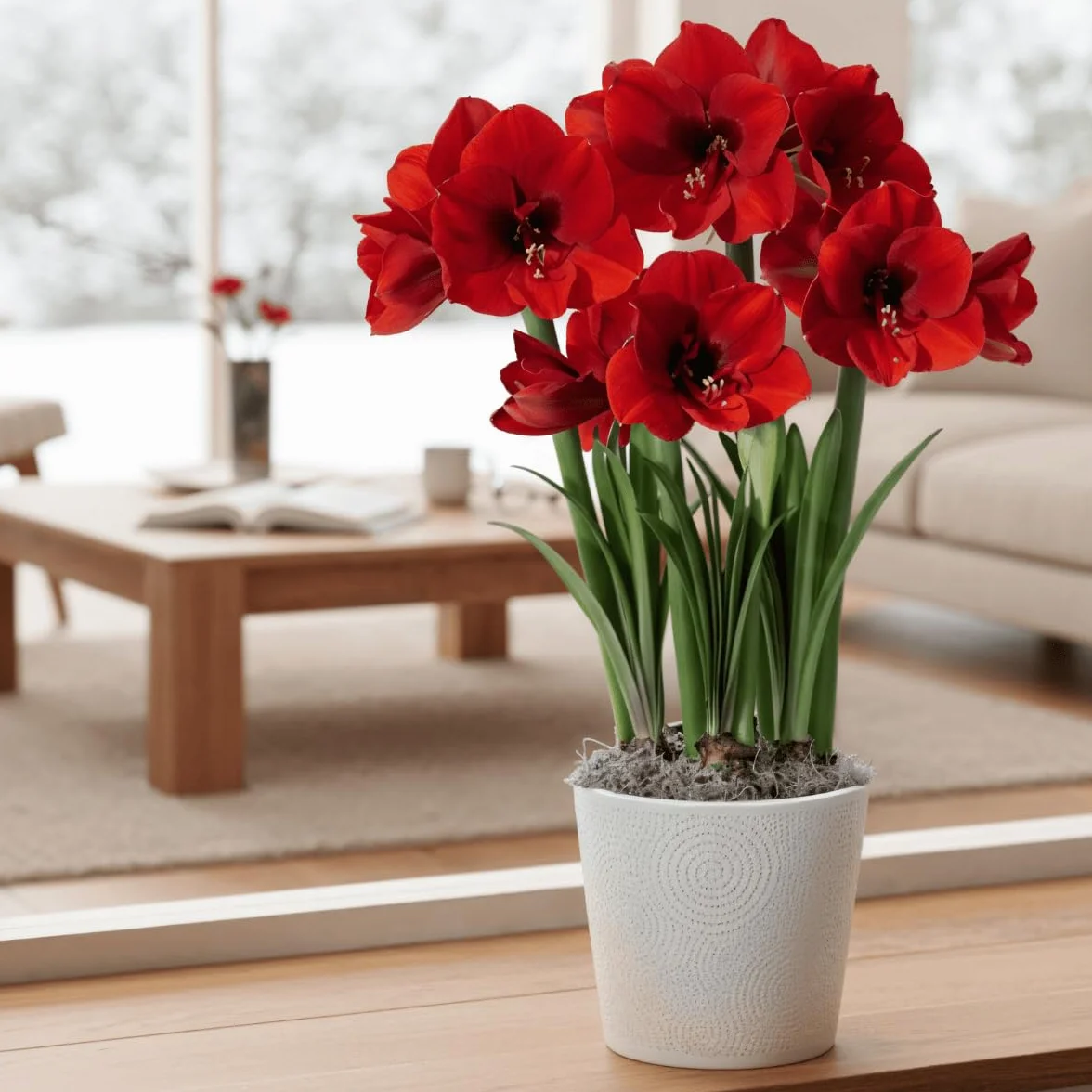 Cebula Amarylis Red Lion, 1 cebula kwiatowa w dużym formacie 26/30, ekskluzywna rośliny i kwiaty z Holandii, prawdziwe hippeastrum (bez nasion, wosku i nie sztuczne)