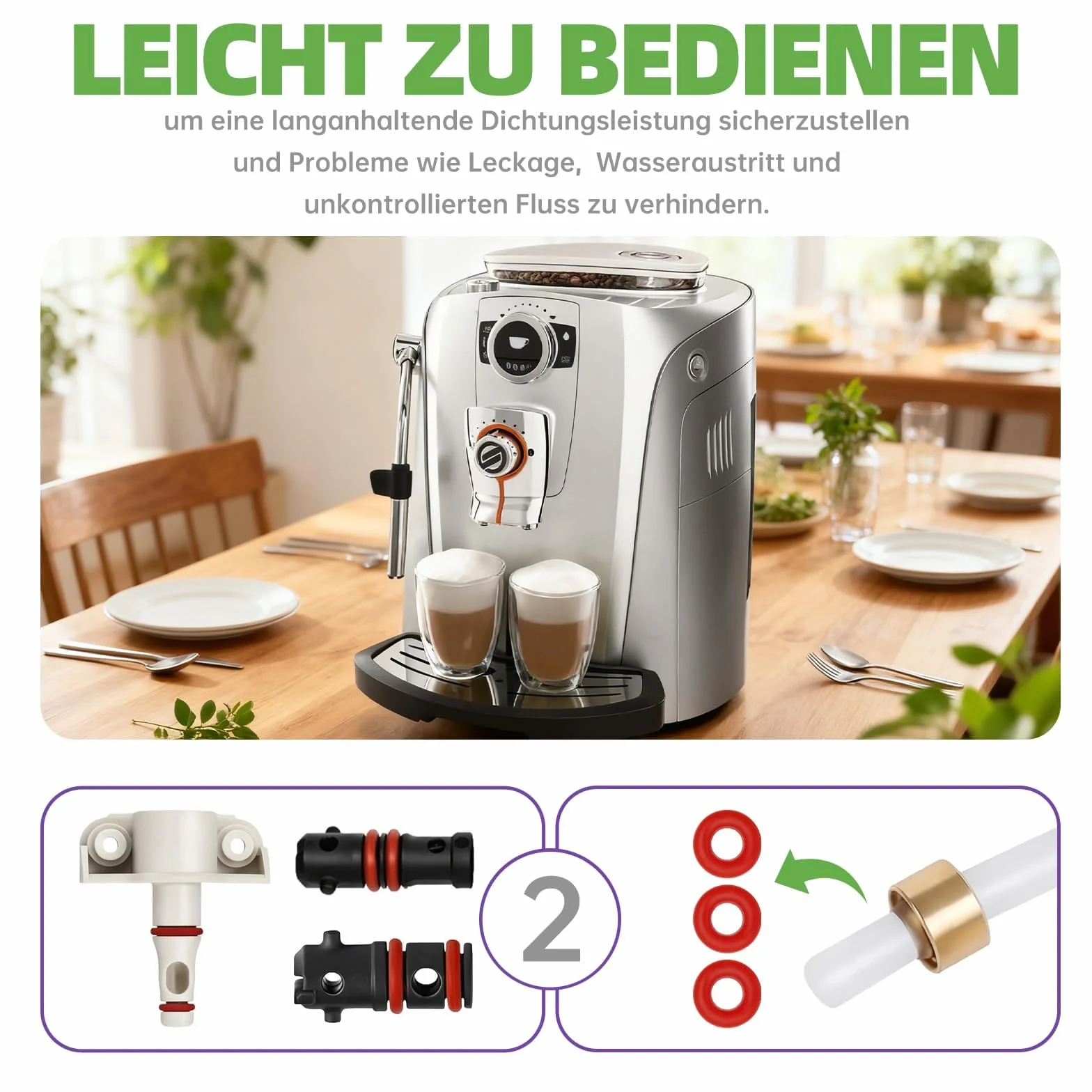 Zestaw 30 silikonowych uszczelek O-Ring do ekspresu ciśnieniowego, kompatybilny z DeLonghi ESAM/ECAM/ETAM – części zamienne do spieniacza mleka