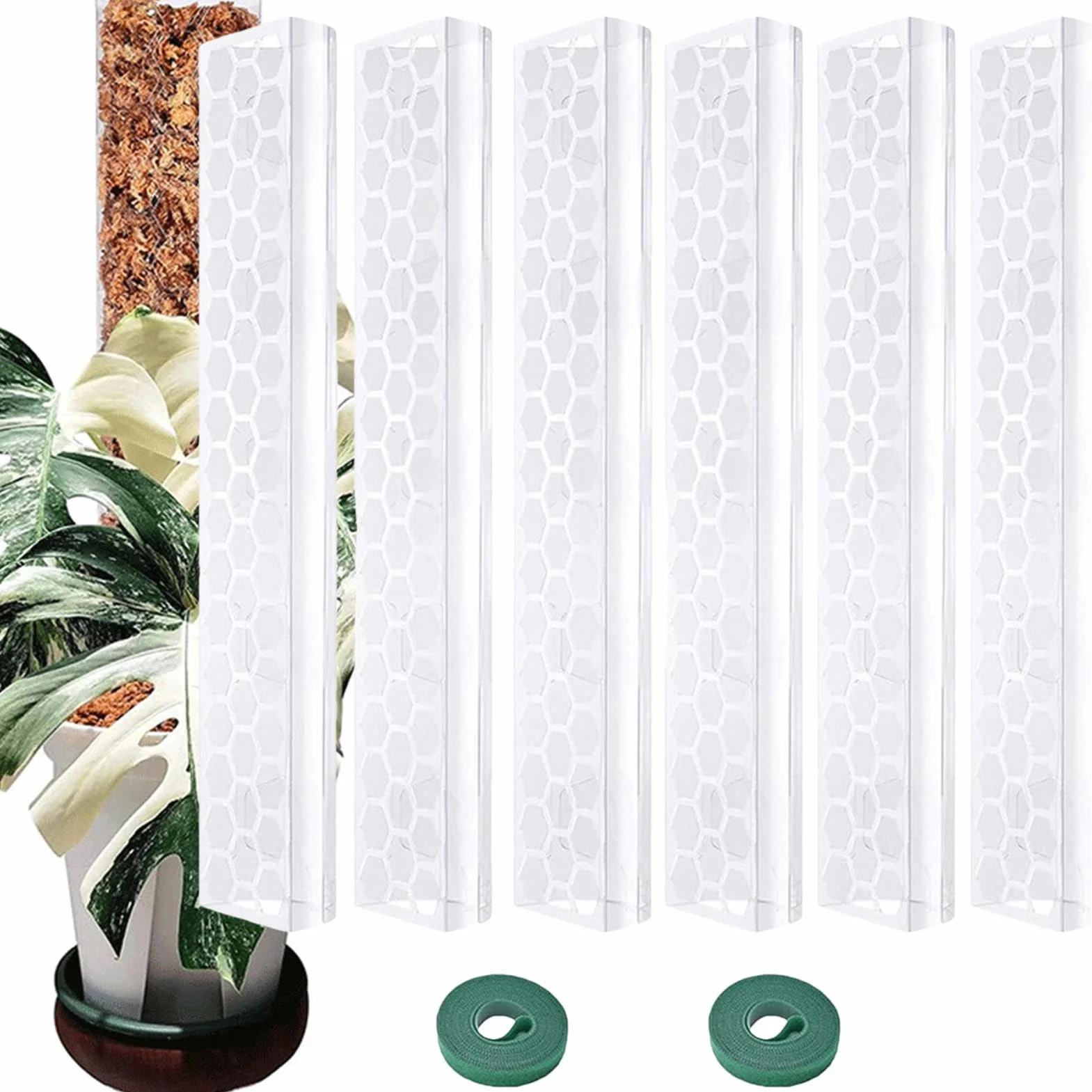 Podpórka do mchu, drążek wspinaczkowy Monstera, palik do mchu, kij podtrzymujący rośliny, 48 cm drążki do układania w stos do roślin pnących monstera, przezroczysty mch do pnącza monstera