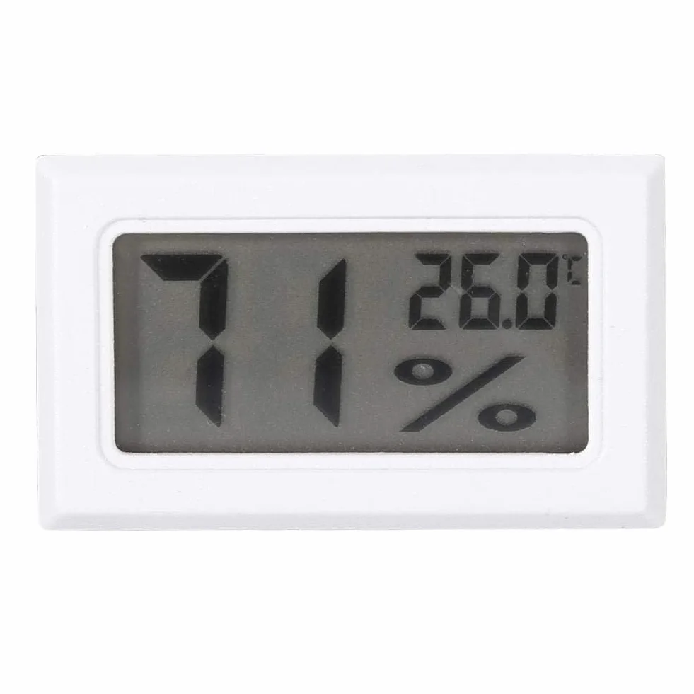 Termometr do pomiaru wiotności z cyfrowym wyświetlaczem LCD, precyzyjnym elektrycznym termometrem higrometrycznym, miernikiem temperatury i wiotności w domu, 10% ~ 99% wiotności (biały)