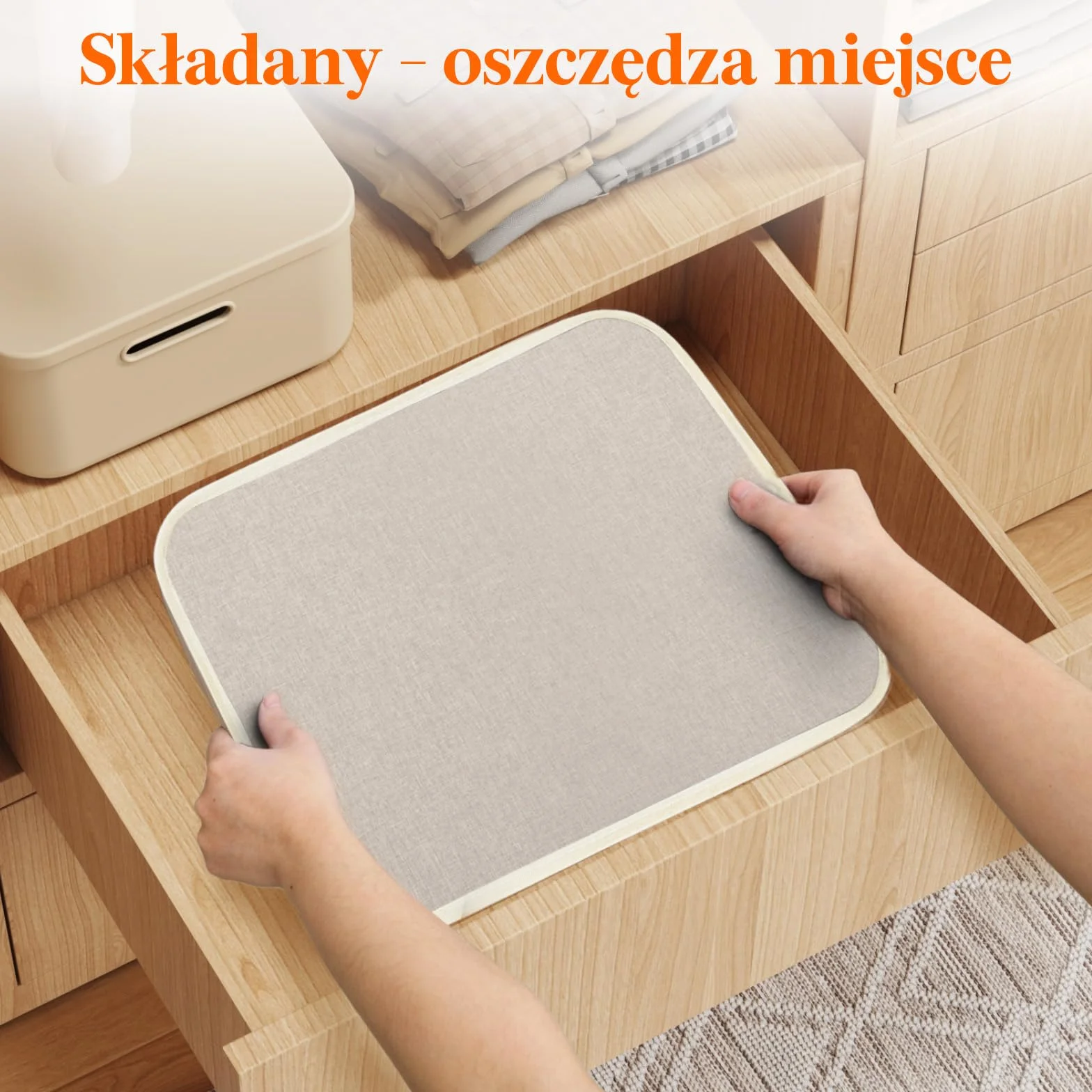 Lifewit 80L Duży Wysoki kosz na Pranie, Składany kosz na Pranie z Uchwytami, Składane Kosze na Pranie, Przenośny kosz na Brudne Ubrania do Akademika, Łazienki, Beżowy