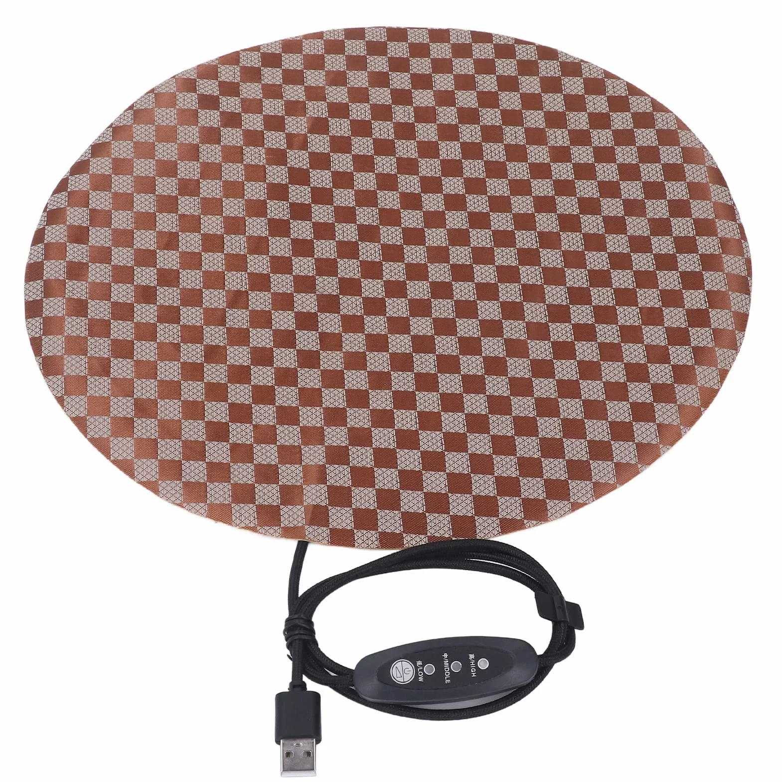 Podkładka Grzewcza dla Zwierząt Domowych 3 Poziomy Usb Tkanina Oxford Okrągły Gad Poduszka Biurowa 28 Cm średnica Filcowa Tkanina Poduszka Wędkarska Okrągły Kształt Tkaniny