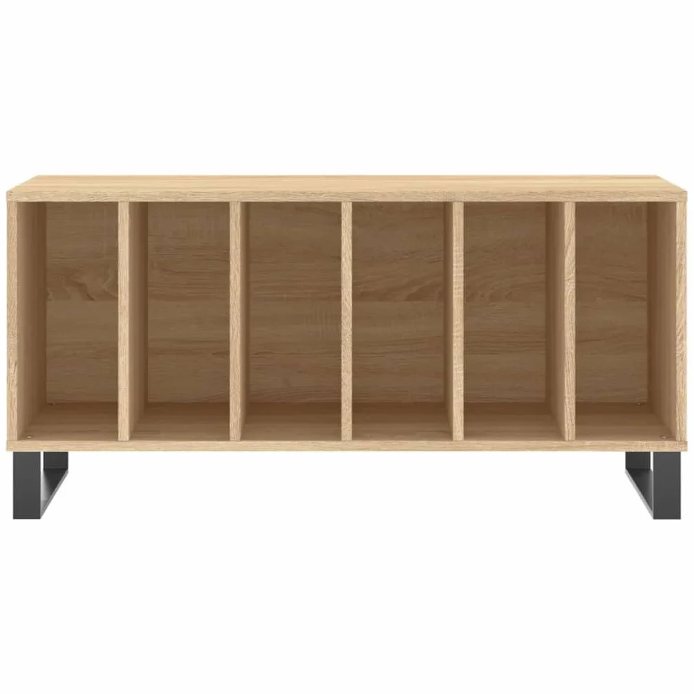 Hothingwell Szafka na płyty winylowe drewno konstrukcyjne 100 x 38 x 48 cm, szafka do przechowywania LP z wytrzymałym blatem do gramofonu i żelaznymi nóżkami