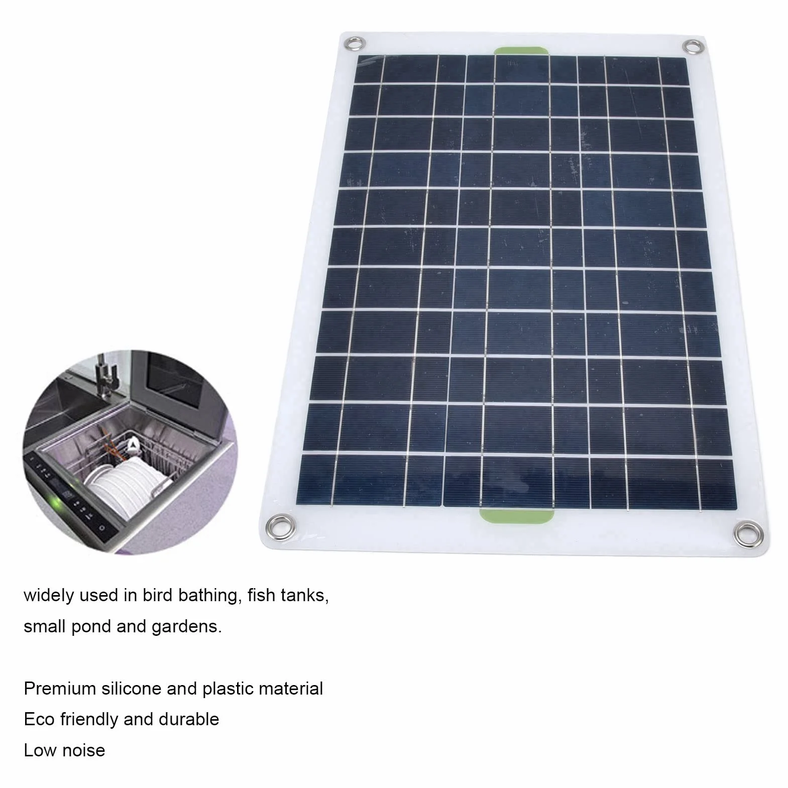 Pompa wodna słoneczna 19W do stawu ogrodowego z panelem 50W, wydajność 800L/h, 12V DC, cicha praca, ekologiczna, trwała, solar garden pond