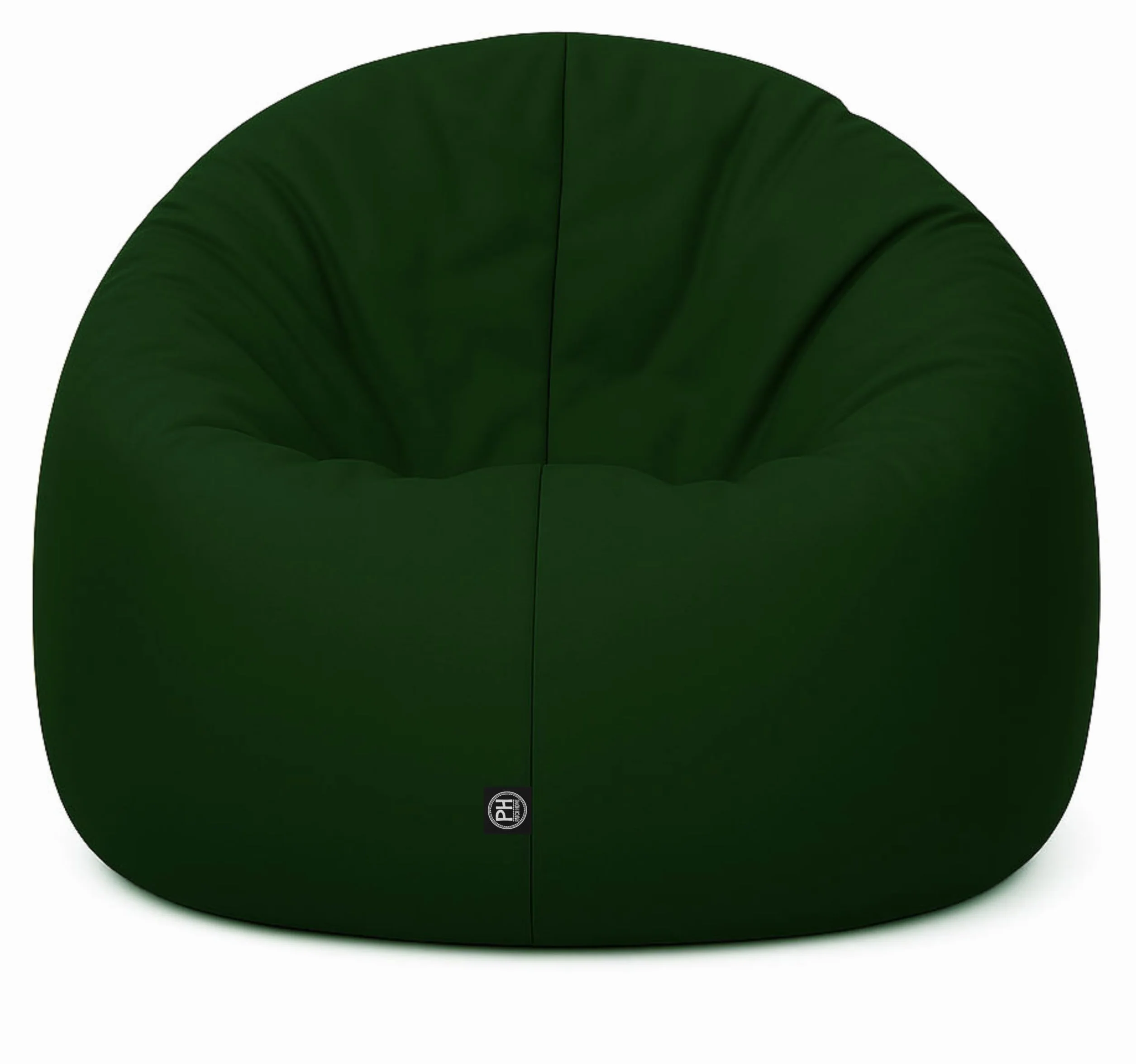 Patchhome Bean Bag worek/poduszka do siedzenia 2 w 1, średnica 100 cm, kolor ciemnozielony optymalnie napełniona