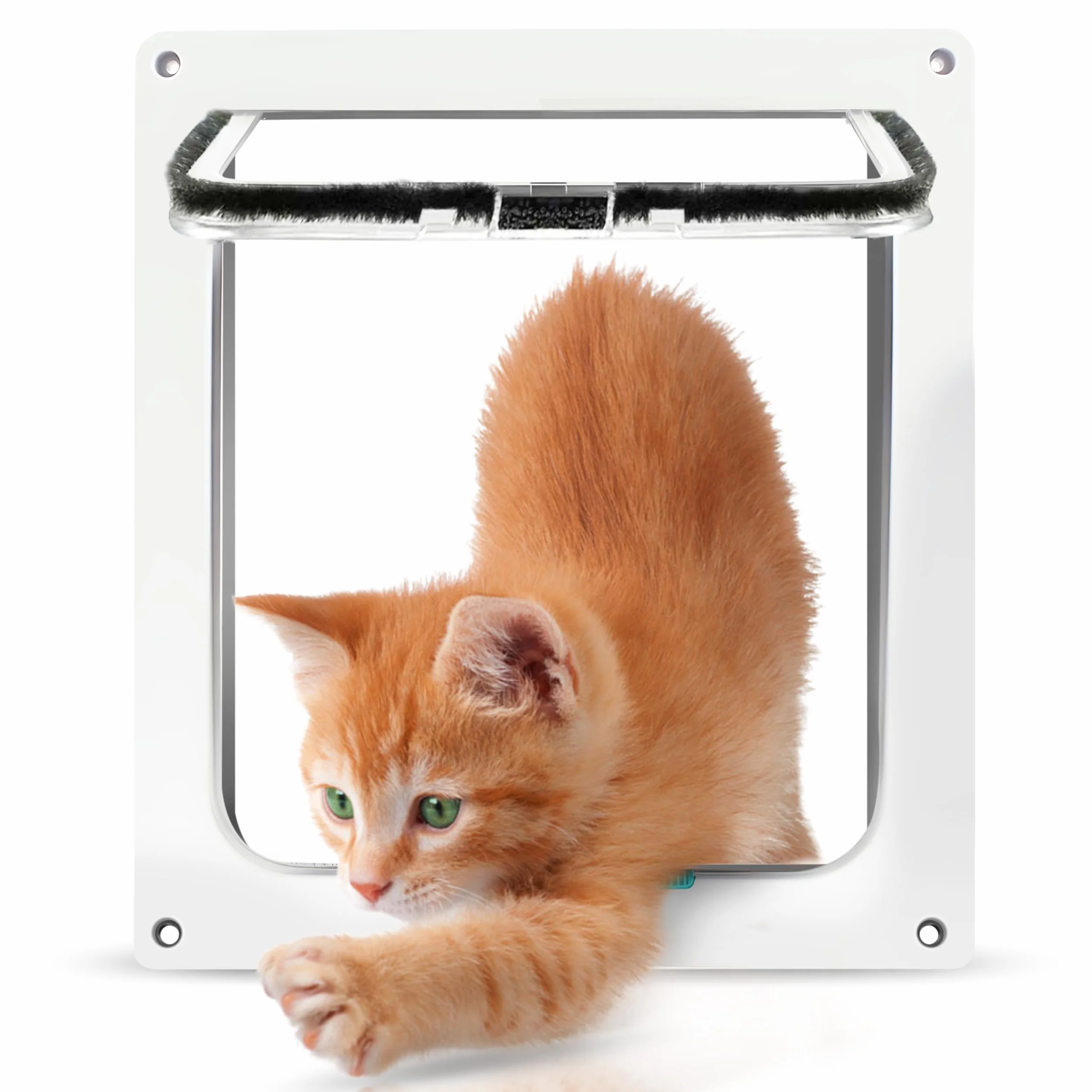 ABS-Acryl Katzenklappe Innentür, Hundeklappe für Hundes, Katzentür Zimmertür, Hundetür Fenster Magnets-Verschluss, Katzentüren für Wand, Cats Door, für Haustiere, Innen Außentür, Weiße S