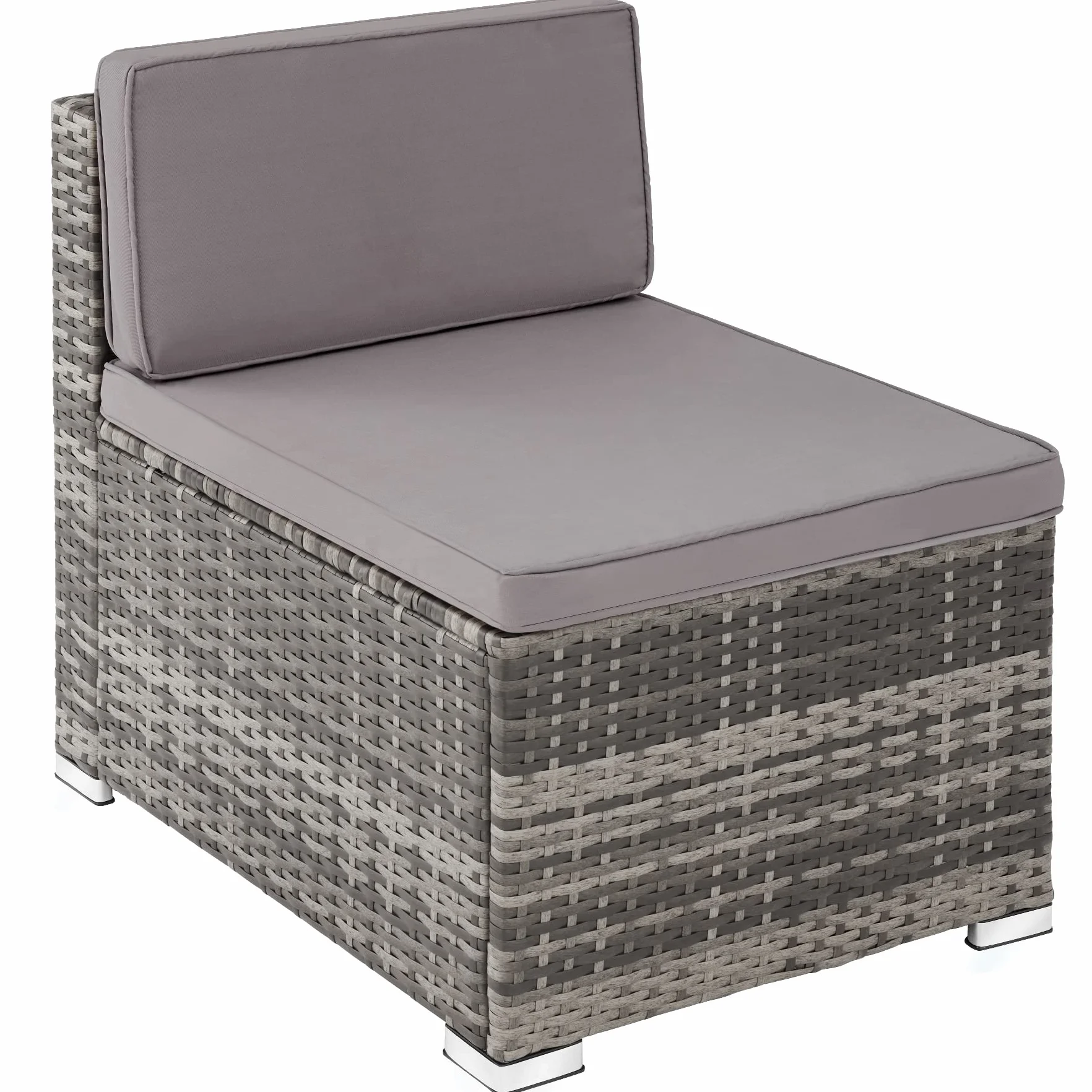 tectake® Zestaw Ogrodowy Rattanowy Lignano, 5 Elementów, UV Odporny Polirattan, Stalowa Konstrukcja, Wodoodporne Pokrowce, Stół ze Szkłem, Na Balkon i do Ogrodu, dla 3-4 Osób (szary)