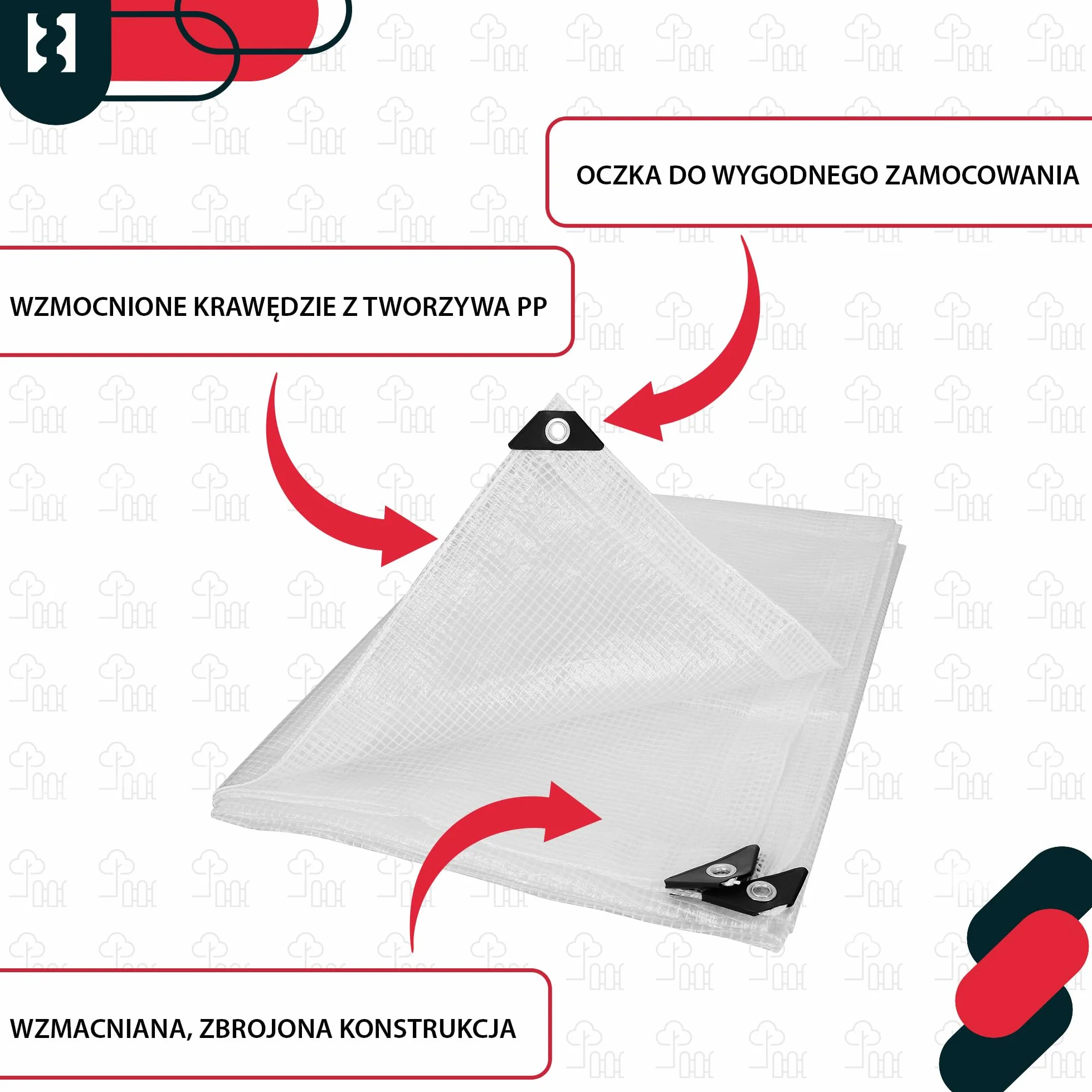 KOTARBAU® Plandeka 120 G/M2 - Płachta Ochronna Okryciowa - 2 X 3 M - Folia Szklarniowa - Mocna - Gruba - Zbrojona - Uniwersalna - Wodoodporna - Przezroczysta - Transparentna
