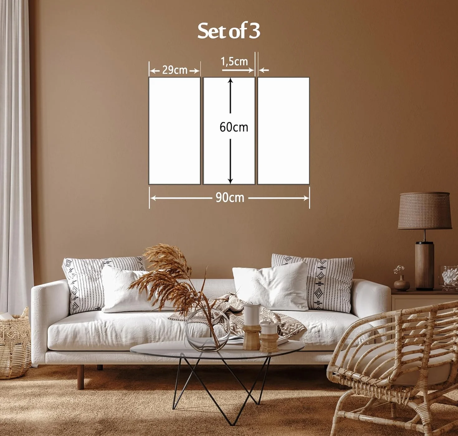 AREDE Zestaw 3 obrazów ściennych, plakatów, romantycznych łabędzi, 90 x 60 cm, do domu, biura, dekoracja ścienna, salon, sypialnia, dekoracja gotowa do powieszenia