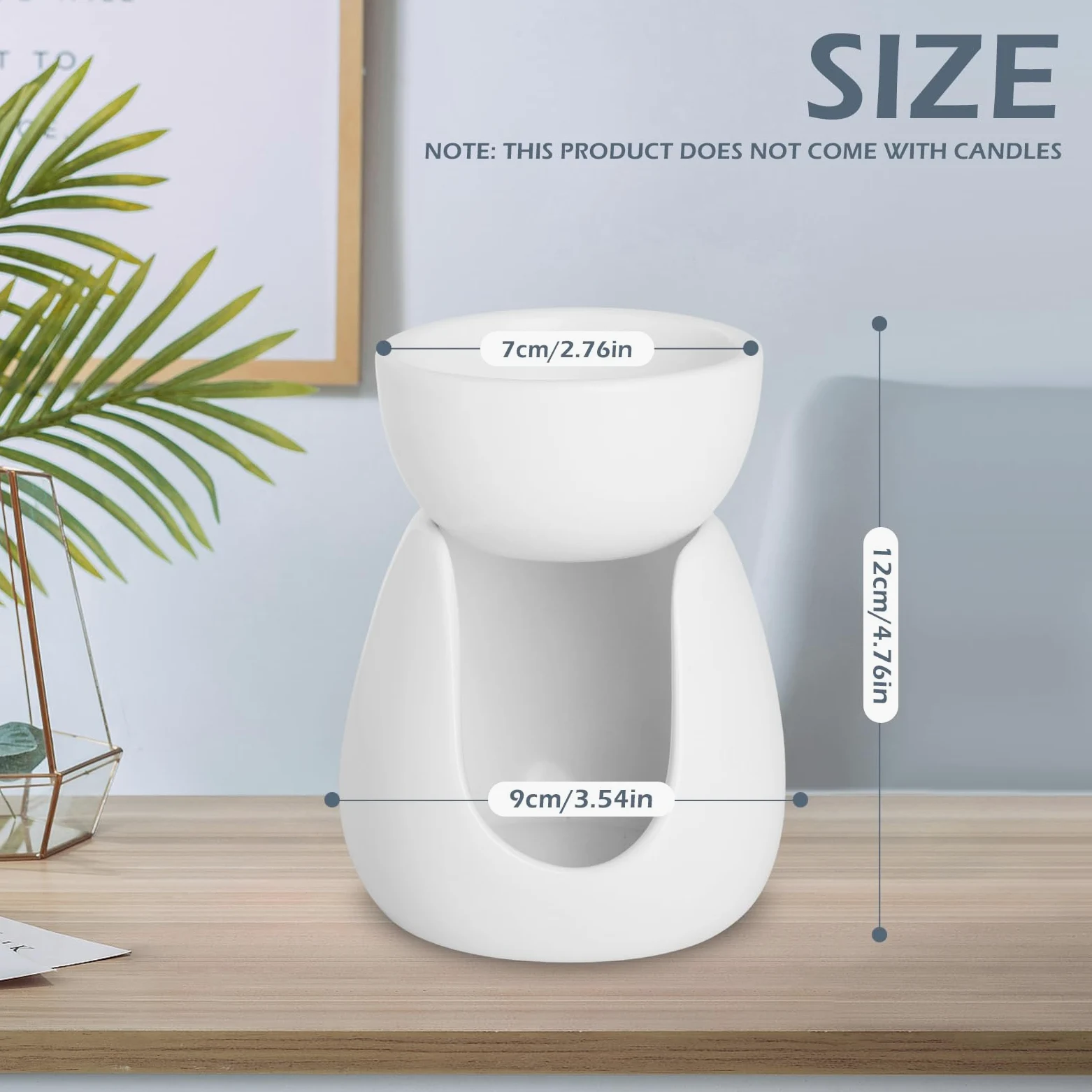 WD&CD Palnik do topienia wosku, ceramiczny palnik olejowy uchwyt na aromaterapię świeca dyfuzor zapachowy dekoracja domu, sypialni, biały