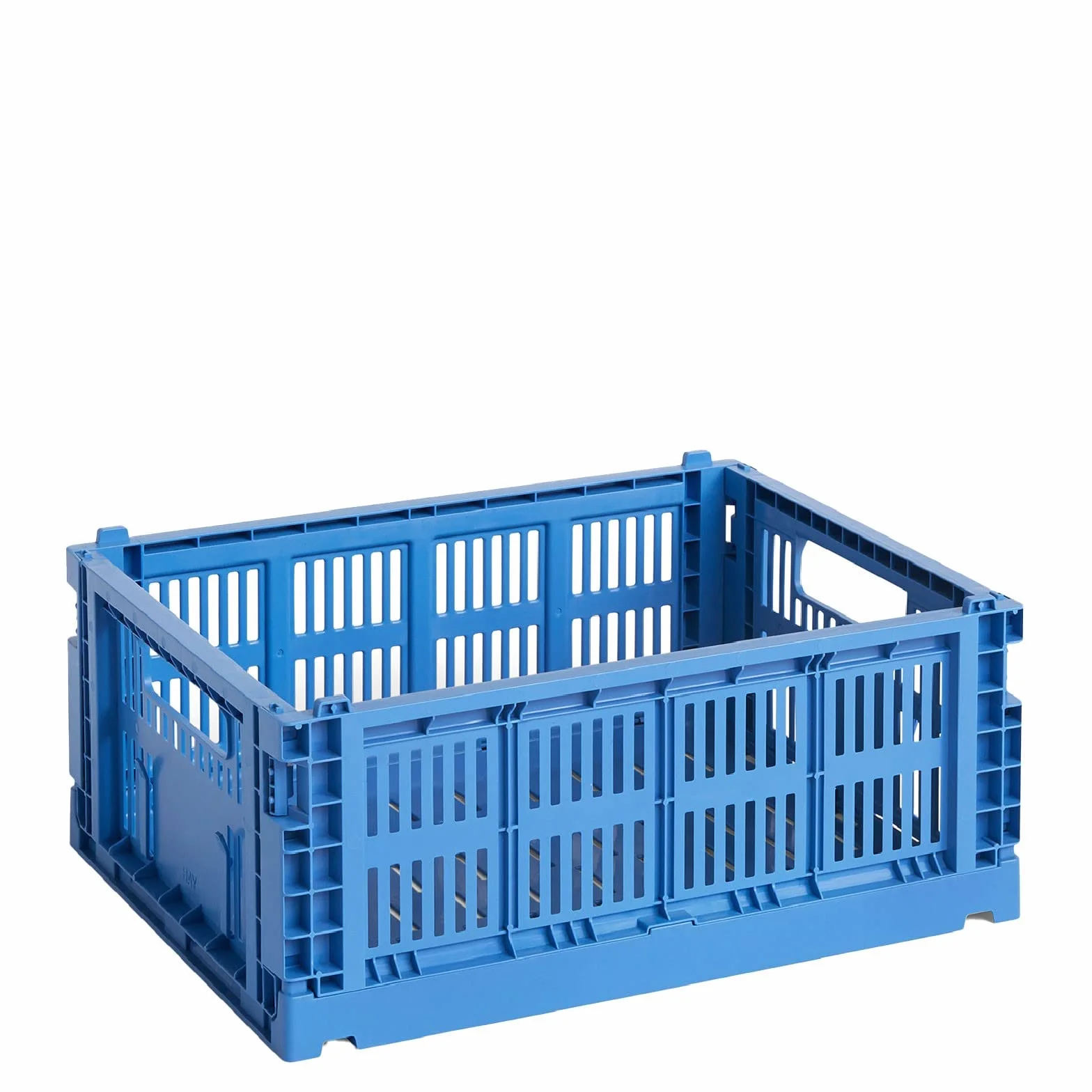 Hay Colour Crate 541457 skrzynka transportowa M z polipropylenu pochodzącego z recyklingu w kolorze Electric Blue, wymiary: 34,5 cm x 26,5 cm x 14 cm