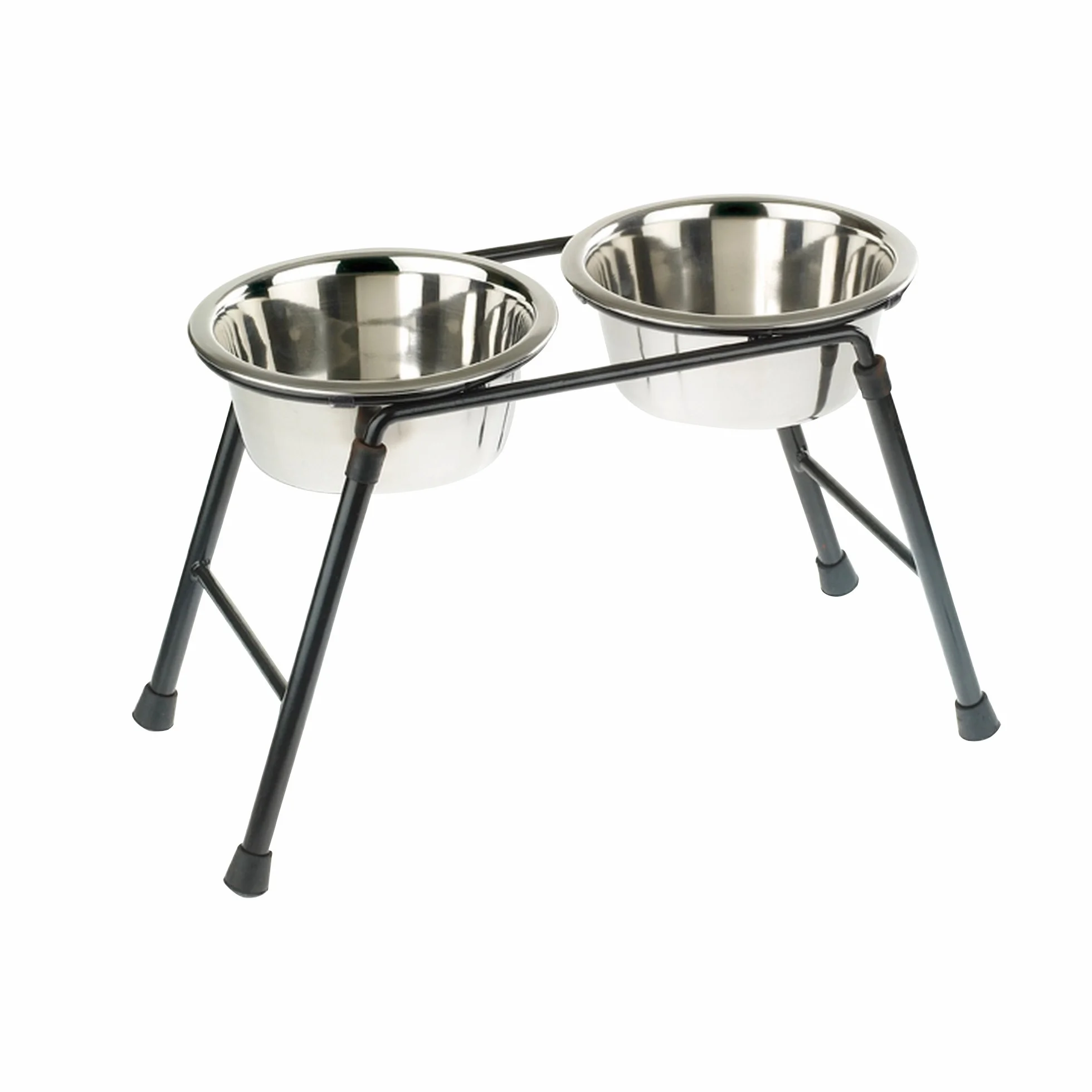 Podwójny podajnik dla zwierząt ze stali nierdzewnej 2500 ml 370 mm