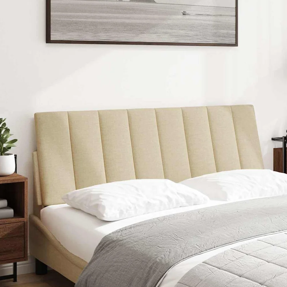 Poduszka Hanko Cream 120 cm, miękka tkanina poliestrowa, montaż ścienny, do sypialni, wygodny dodatek do łóżka