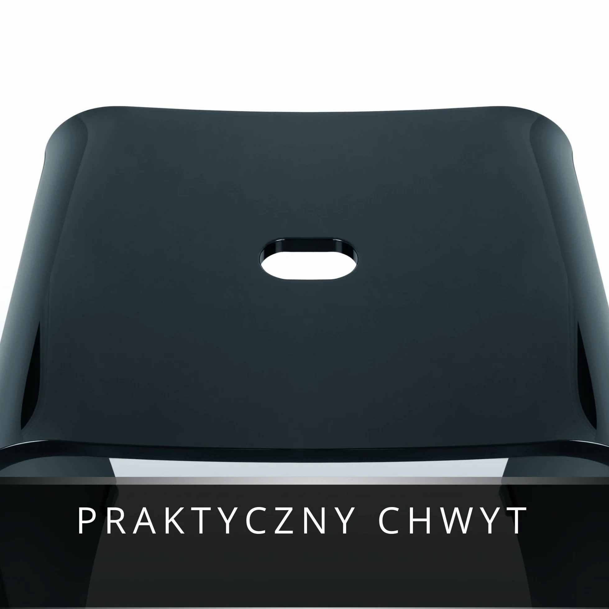 Stołek Łazienkowy Meran – Taboret Pod Prysznic z Akrylu z Uchwytem, Ergonomicznym Siedziskiem, Antypoślizgowymi Gumowymi Nóżkami i Ponadczasowym Designem (do 180 kg) (Czarny)