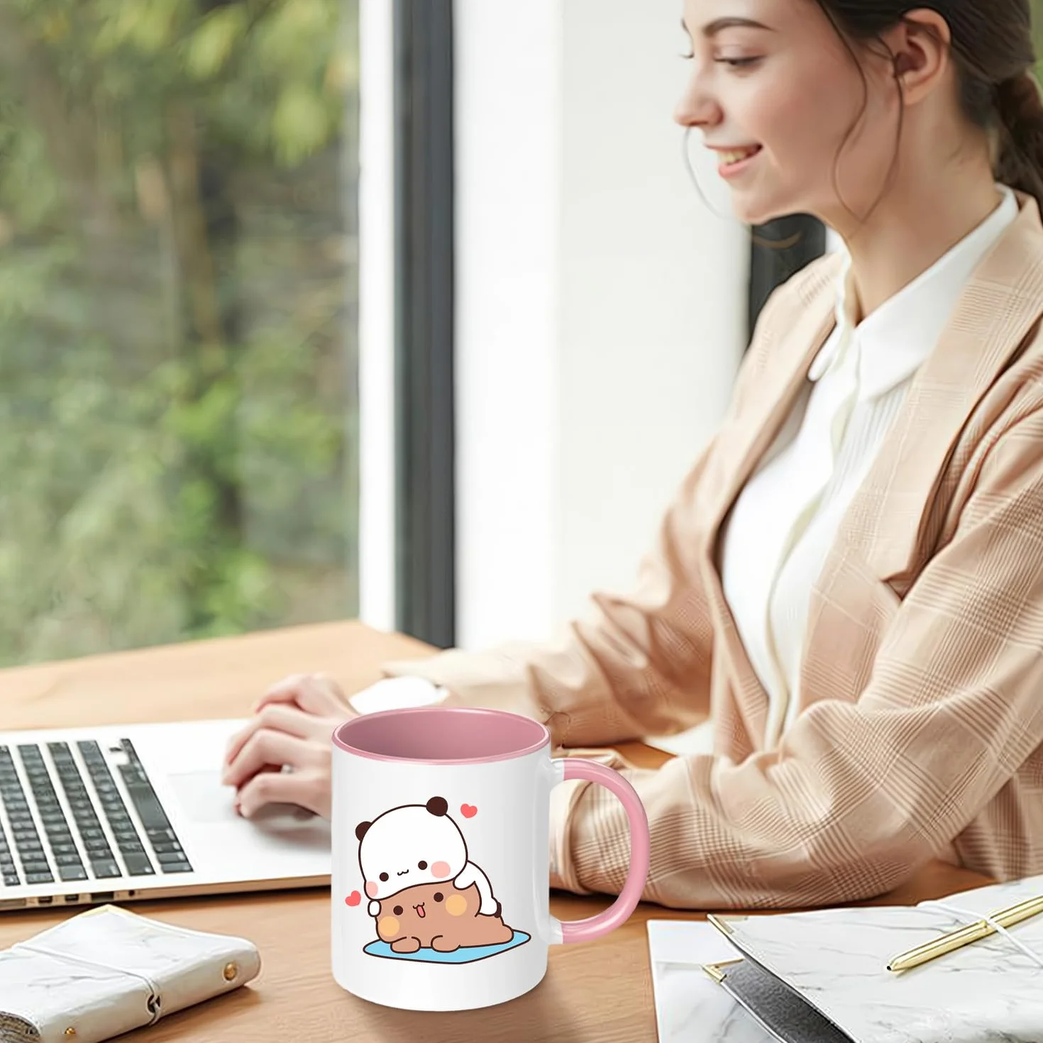 Bubu Dudu kubek 330 ml, Bubu Dudu ceramiczny kubek do herbaty i kawy, Mochi Cat klasyczny kubek, najlepszy prezent, zabawne filiżanki do kawy