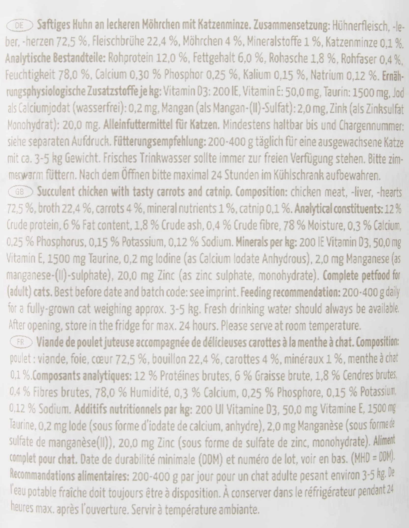 Mjamjam Premium Mokra Karma dla Kotów, Kurczak/Marchewka, 12 x 125 g
