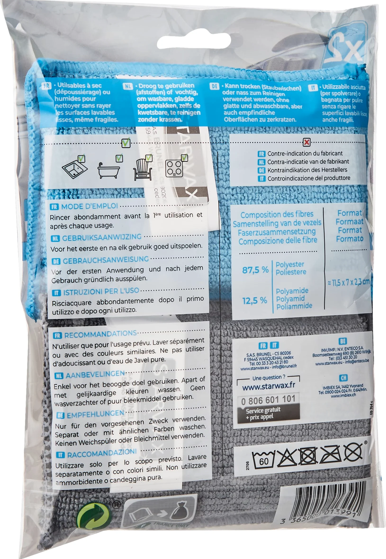 Gąbki z mikrofibry STARWAX - x2 - Idealne do czyszczenia wszystkiego w domu