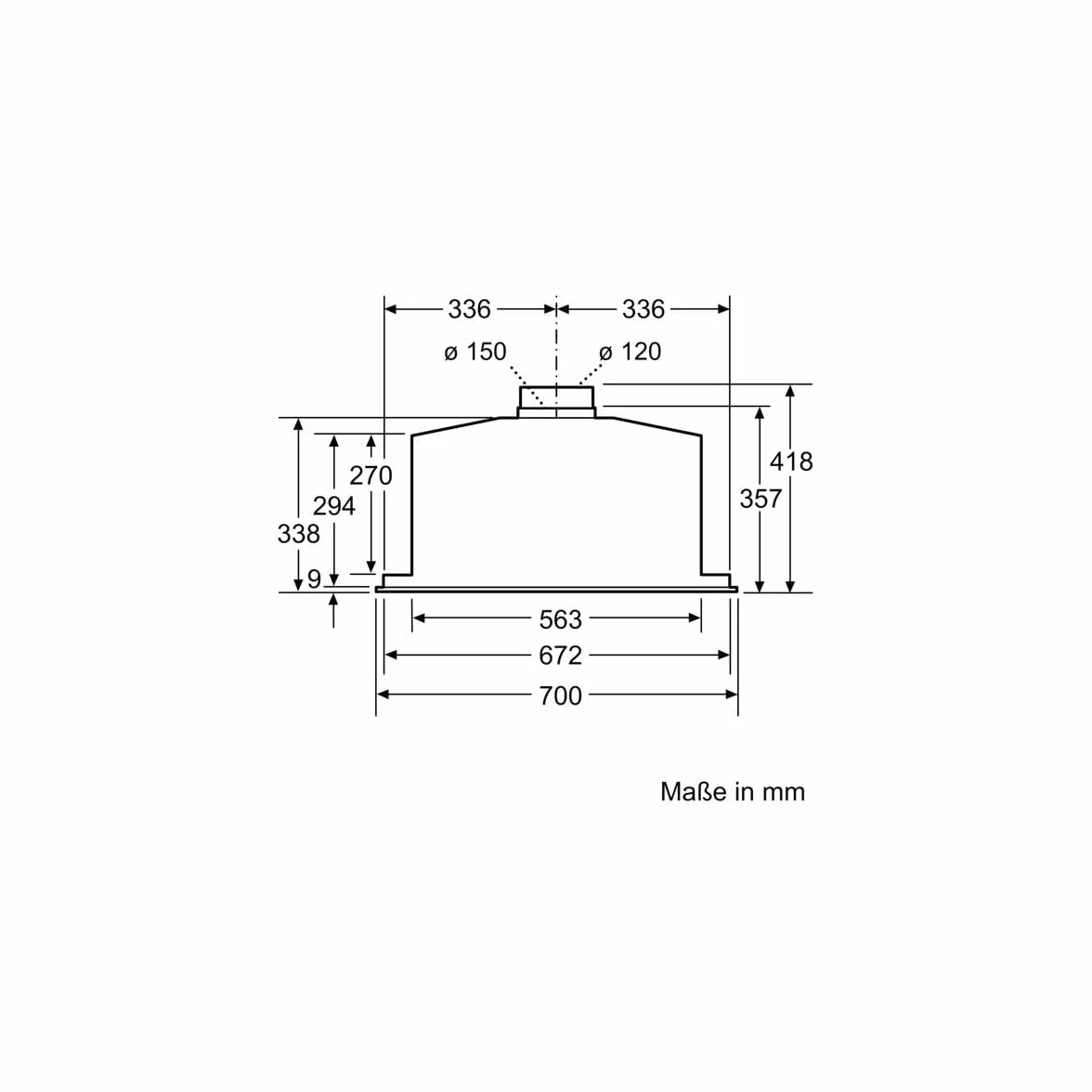 Siemens LB78574 Okap podszafkowy / 70 cm/zasilanie wywiewem i obiegiem/stal nierdzewna