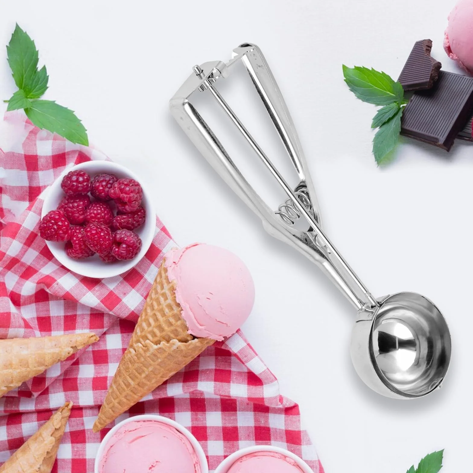 łyżka do lodów ze stali nierdzewnej Gadżety kuchenne do lodów Scoop Trigger