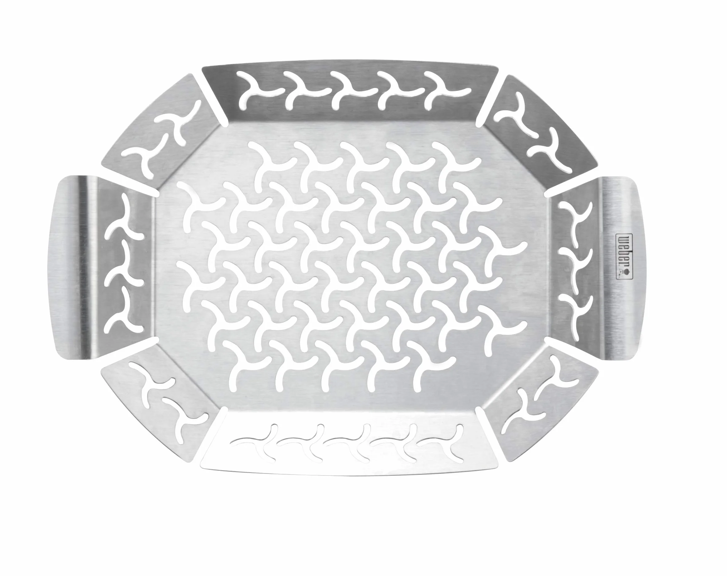 Weber Kosz grillowy Premium - Mały (27 x 19 cm), zmywalny w zmywarce, ze stali nierdzewnej, Idealna na dodatki (mięso, warzywa), odpowiednia do wszystkich rodzajów grilli - Srebrny (667