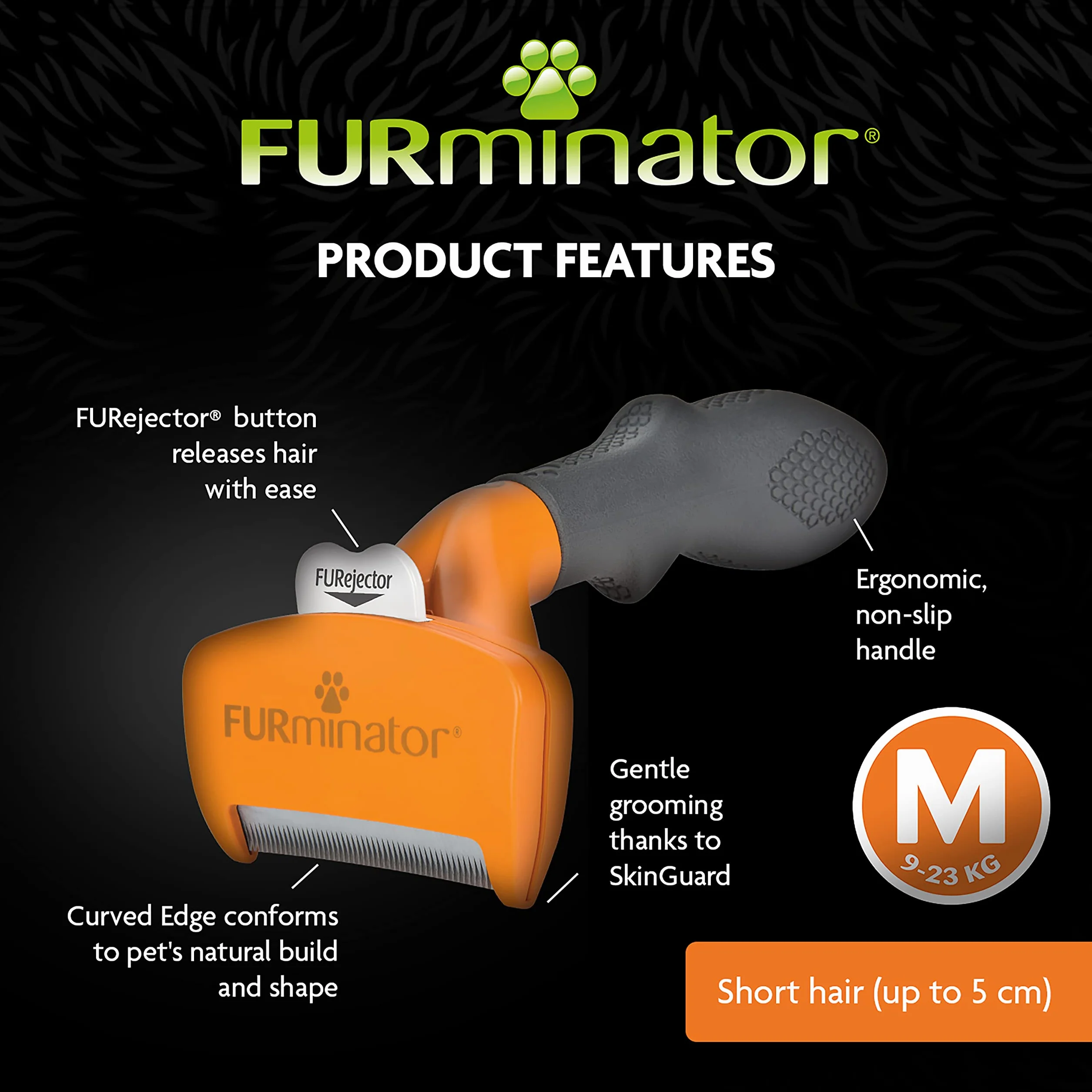 Furminator Szczotka dla Psów Szary/Pomarańczowy M
