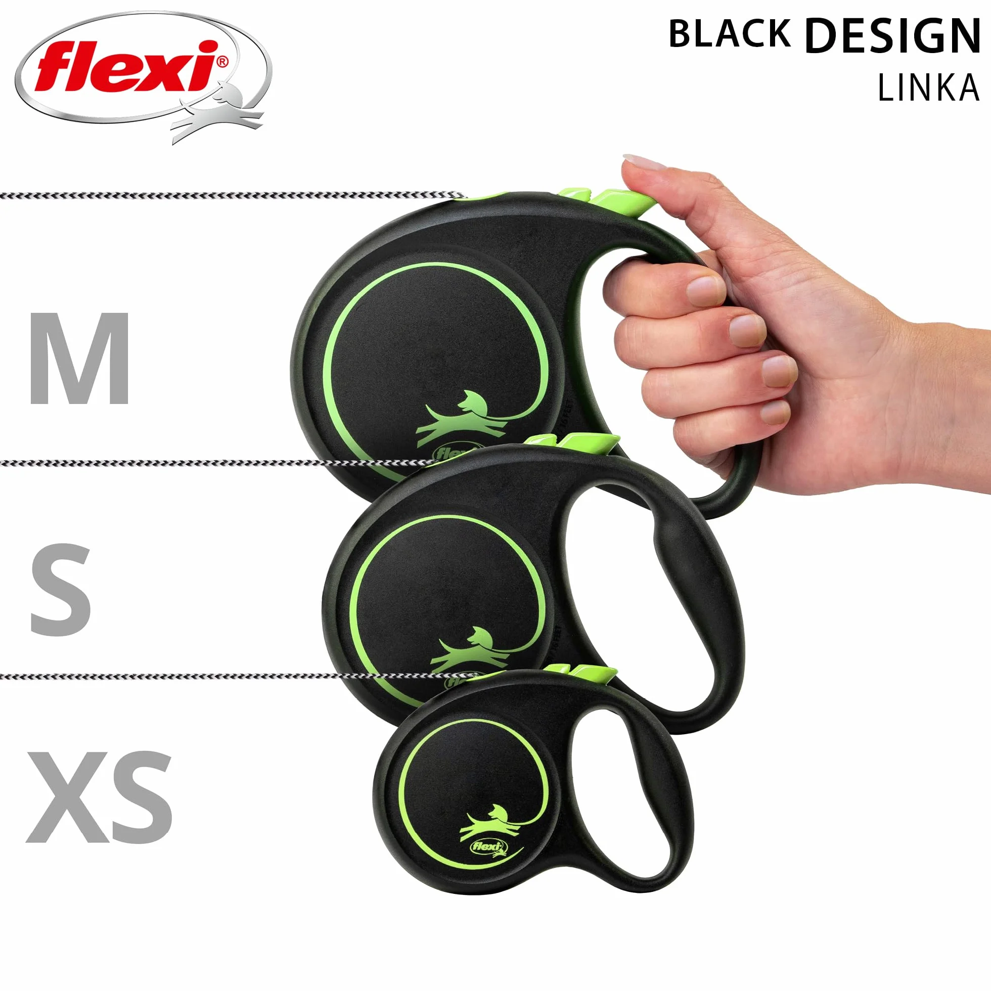 flexi smycz automatyczna Black Desing linka M 5m zielona