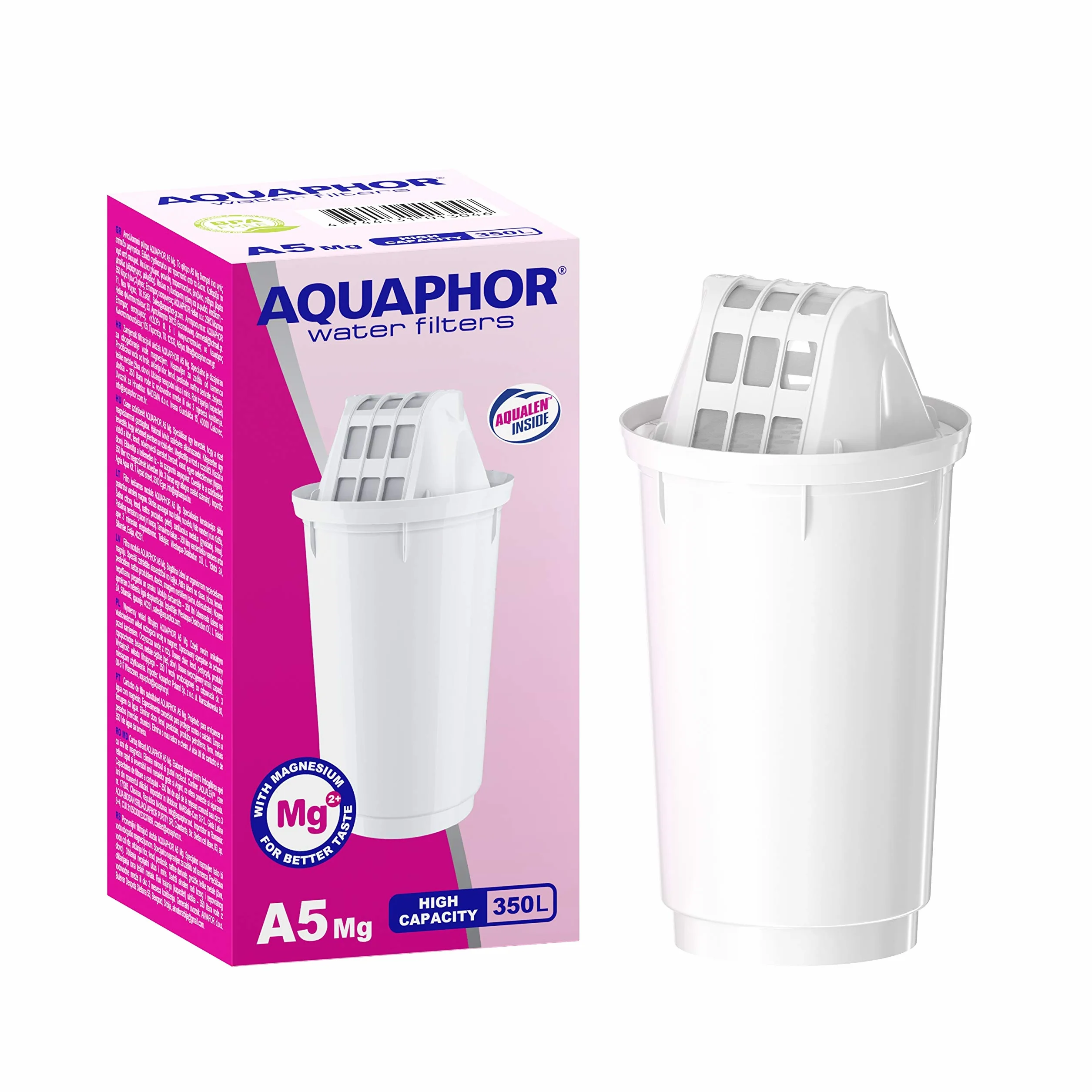 AQUAPHOR Jasnozielony filtr do wody z 1 filtrem A5 z magnezem Redukuje kamień i chlor. Karafka do 2,9 l I Kompaktowy i lekki filtr do wody I Stołowy filtr wody I Pasuje do