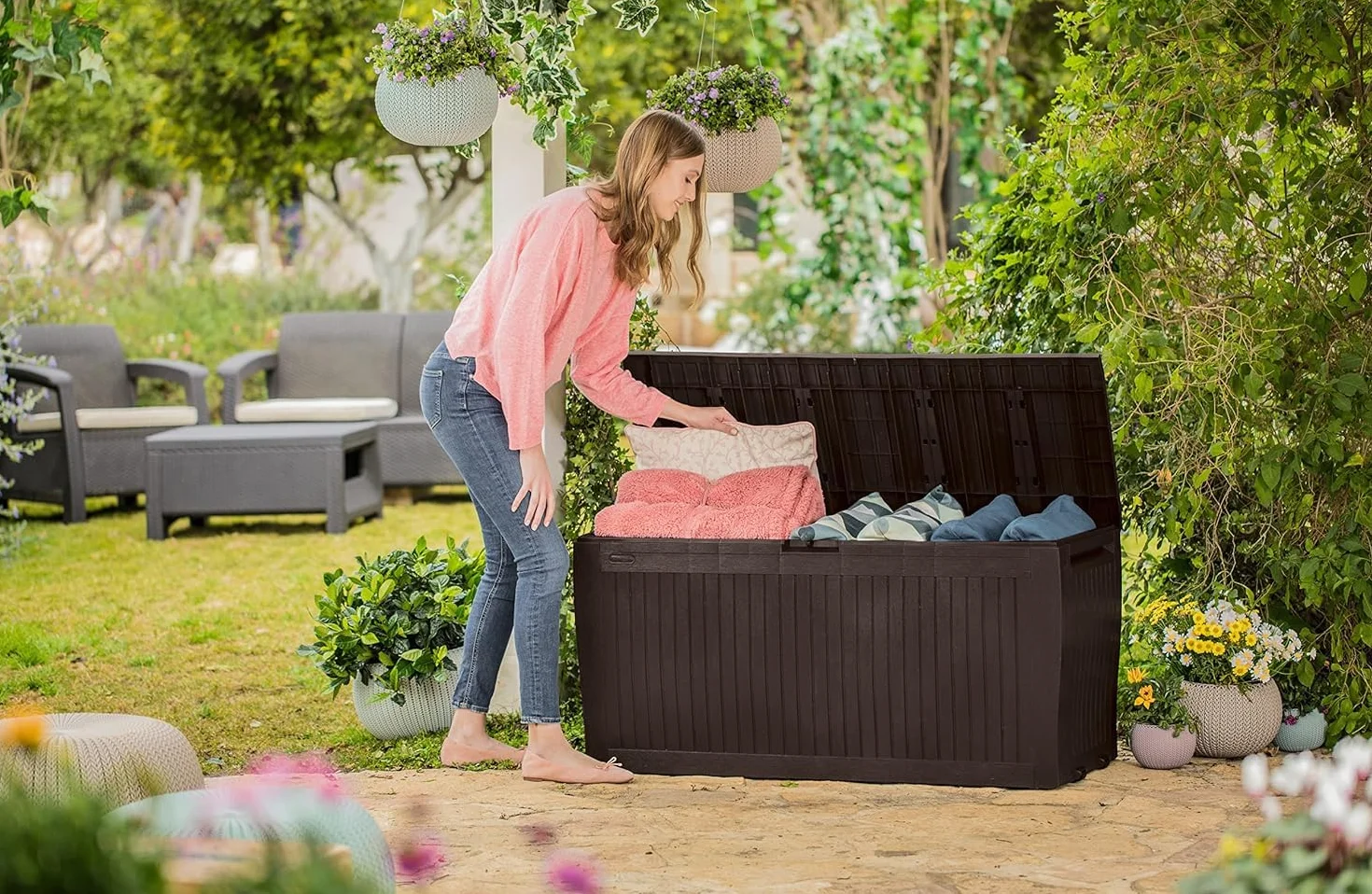 Keter Comfy Skrzynia Ogrodowa, Brązowy, 270 litrów
