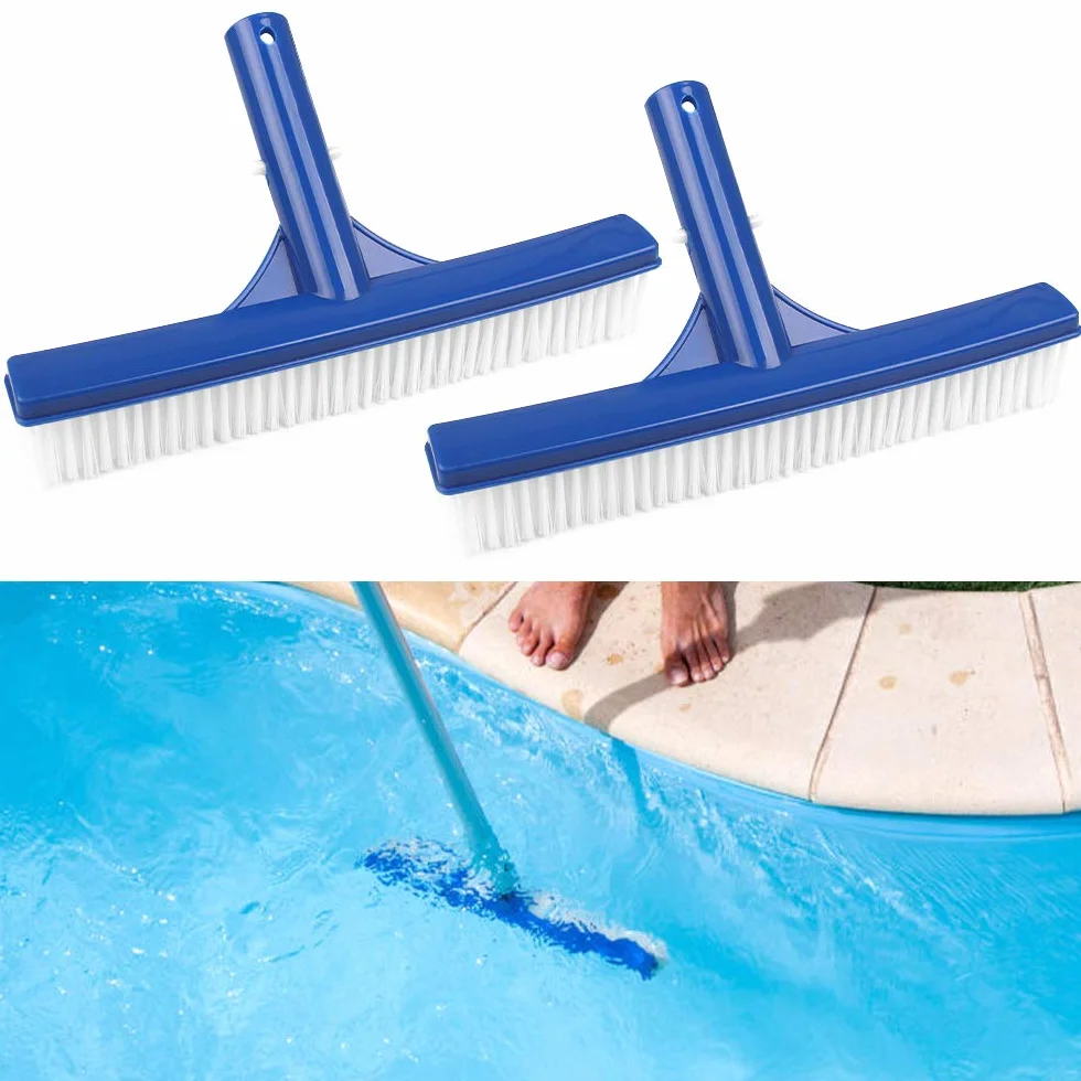 Szczotka do basenu 2 szt. 25 cm trwała plastikowa szczotka do basenu czyszczenie głowicy brudu mech do basenów wanien ścian płytek podłogi staw spa gorąca wiosna niebieski