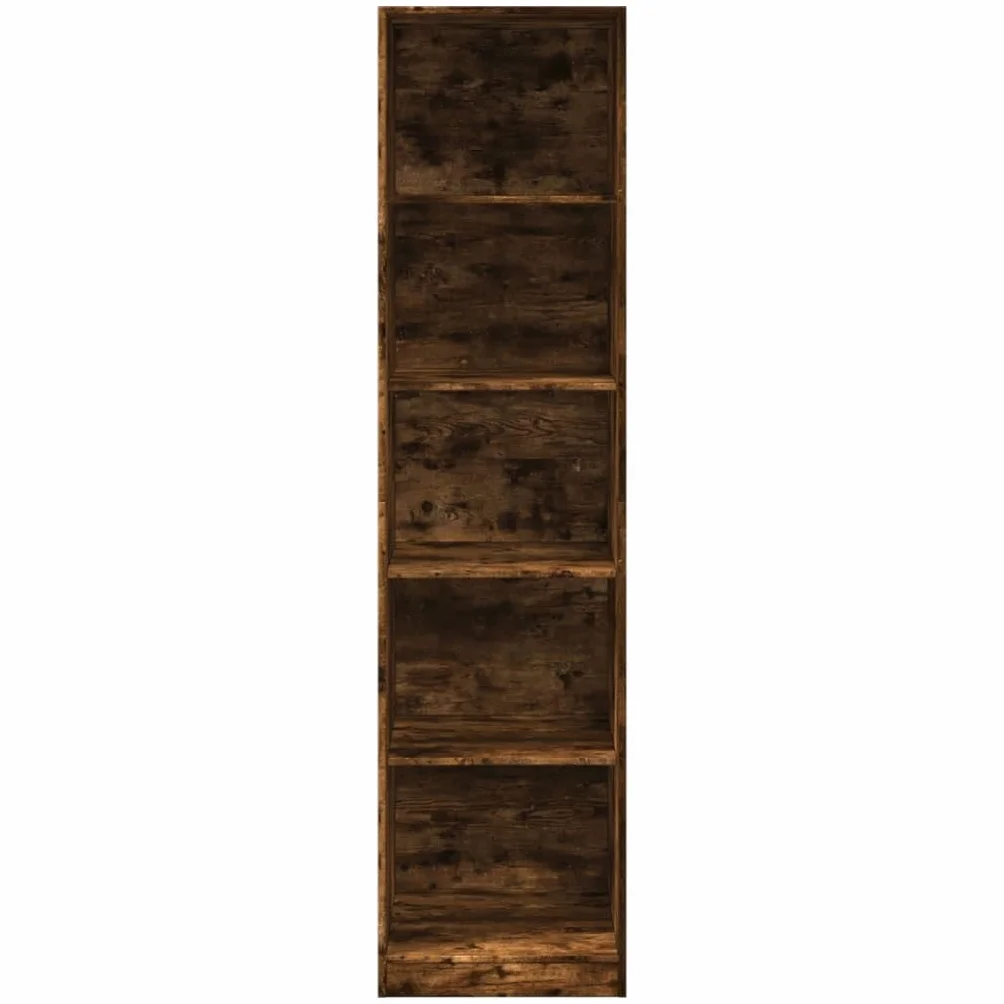 Szafa na ubrania, dąb wędzony, materiał drewnopochodny, 50 x 50 x 200 cm, z wkładanymi półkami i drążkiem na ubrania, nowoczesna, prosta szafa na ubrania do sypialni, pokoju gościnnego z