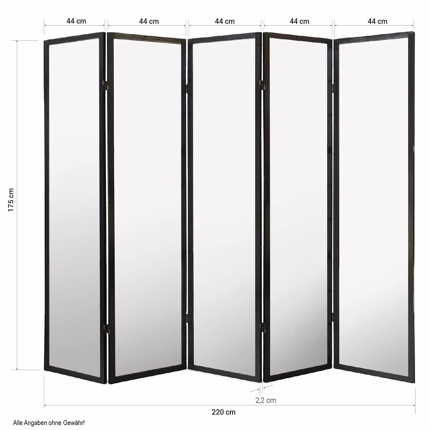 Homestyle4u 165, Parawan 5-Częściowy, Drewno Brązowe, Ochrona Przed Wzrokiem, Papier Ryżowy, Biały, Wysokość 175 cm