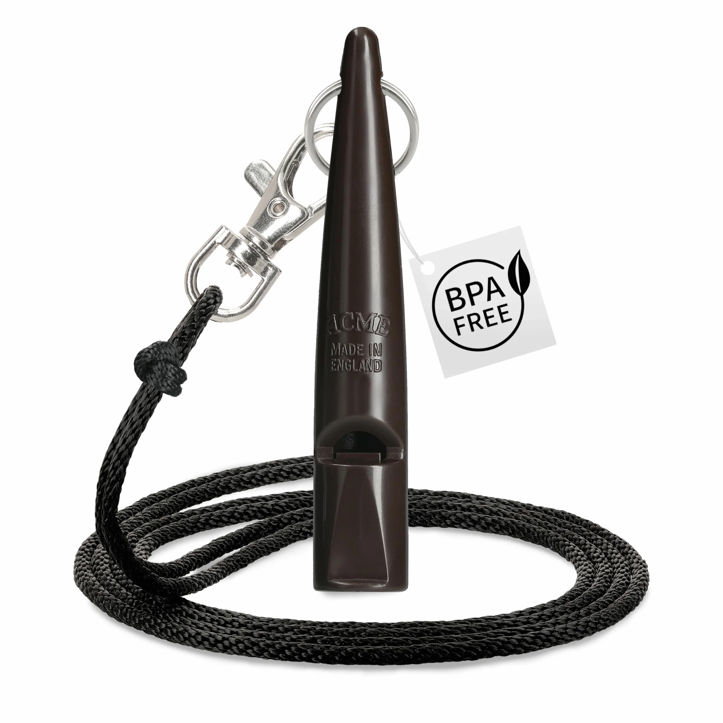 ACME Fajka dla psa nr 210,5 z tasiemką dwupak 2 fajki 2 taśmy głośny dalekosiężny (Black + Chocolate Brown)