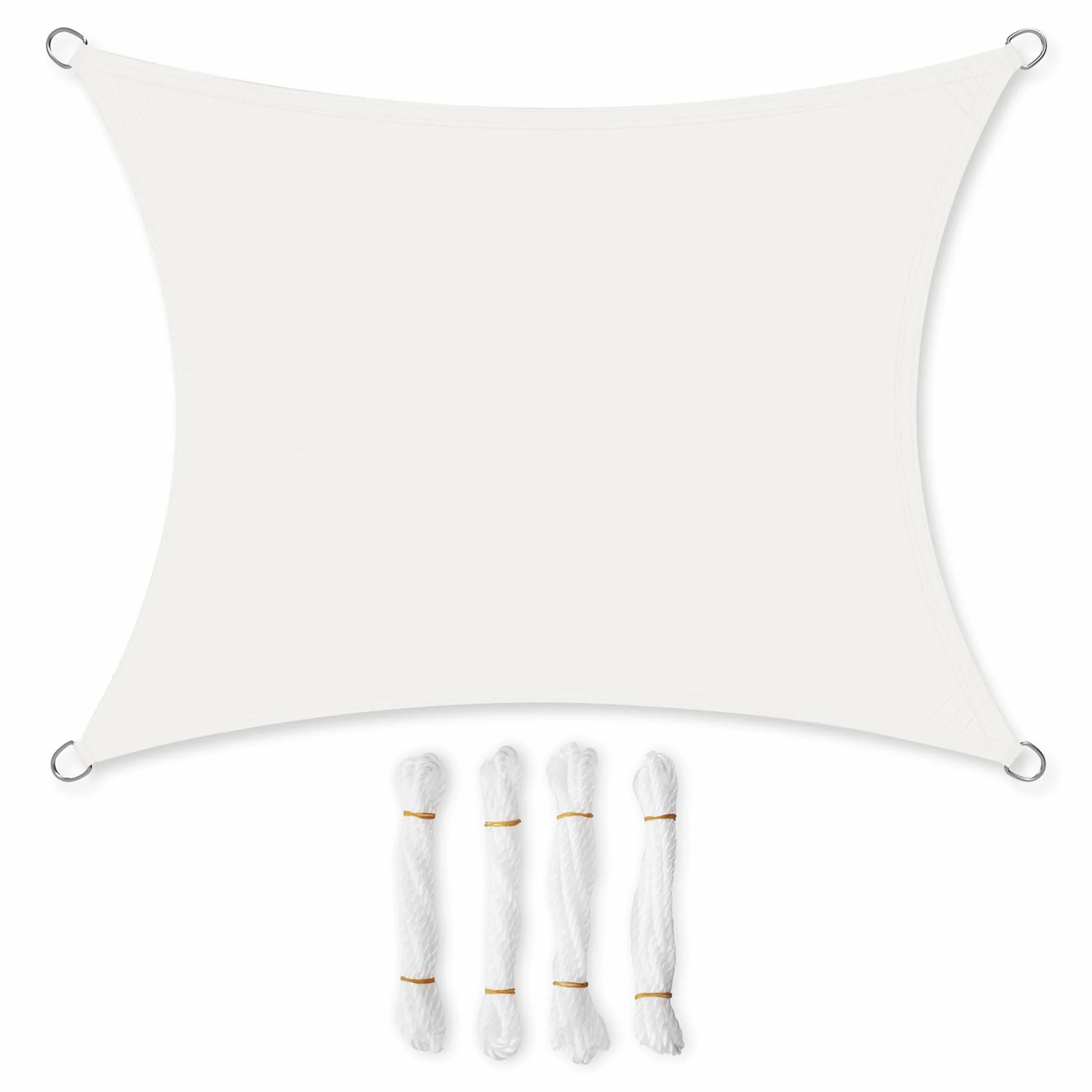 SONGMICS Markiza 3 x 5 m, wodoodporna o słupie wody 665 mm, osłona przeciwsłoneczna z odpornego na rozdarcia poliestru, ochrona UV 93%, taras, ogród, balkon, prostokątna, liny 2 m, biała GSH35IVV1