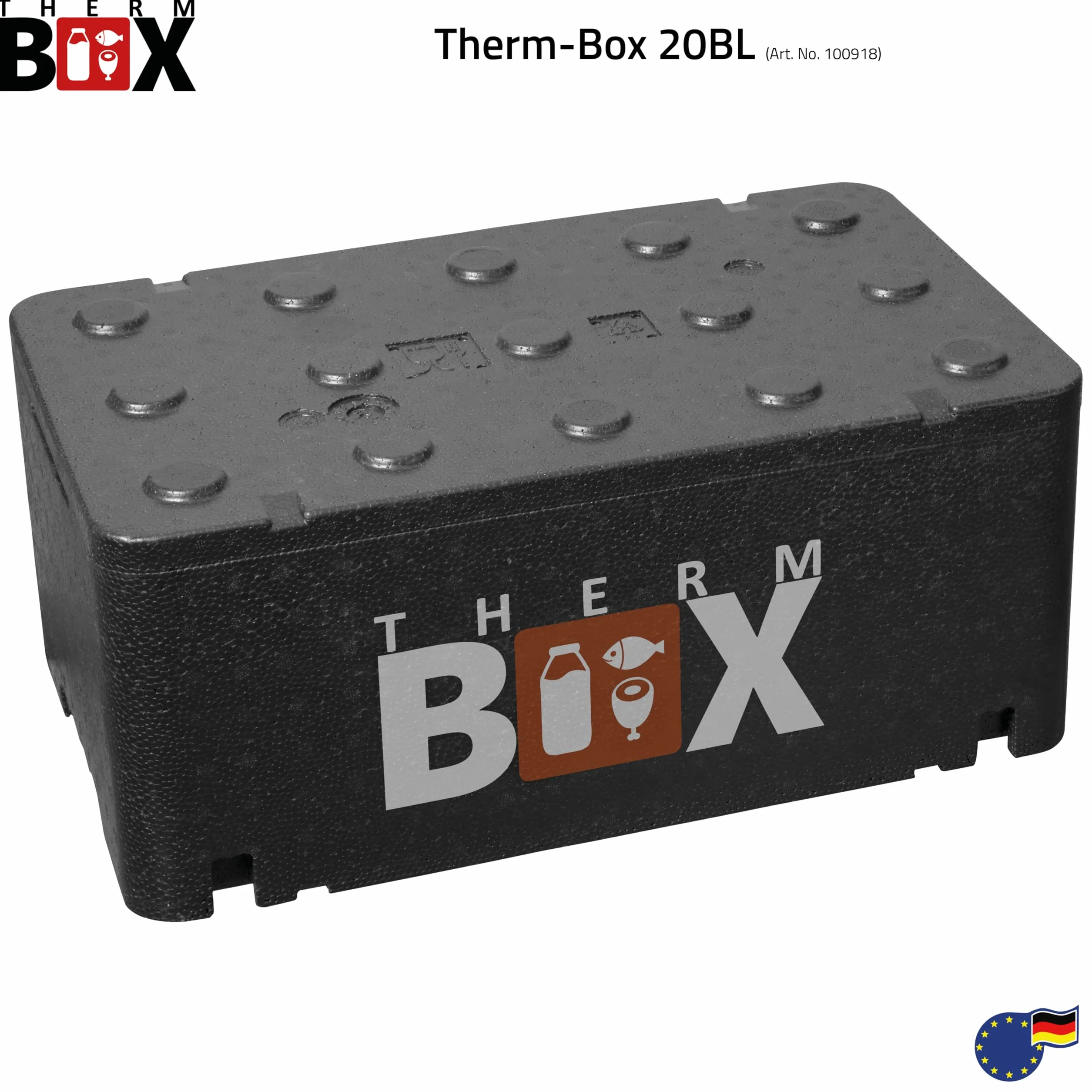 THERM BOX Profesjonalne pudełka styropianowe, 12 l do 46 l, można układać w stos, pudełko termoizolacyjne, pojemnik termiczny, stabilny, wytrzymały