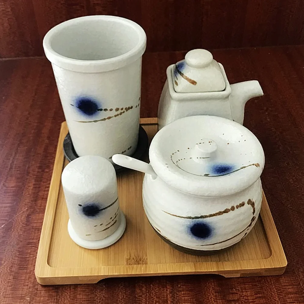 Zestaw Butelek Na Przyprawy Japoński Ceramiczny Słoik Na Chili Butelka Na Pieprz Zestaw Słoików Na Przyprawy Do Sushi Słoik Na Sól Garnek Na Słodko-Kwaśny Sos,A-S