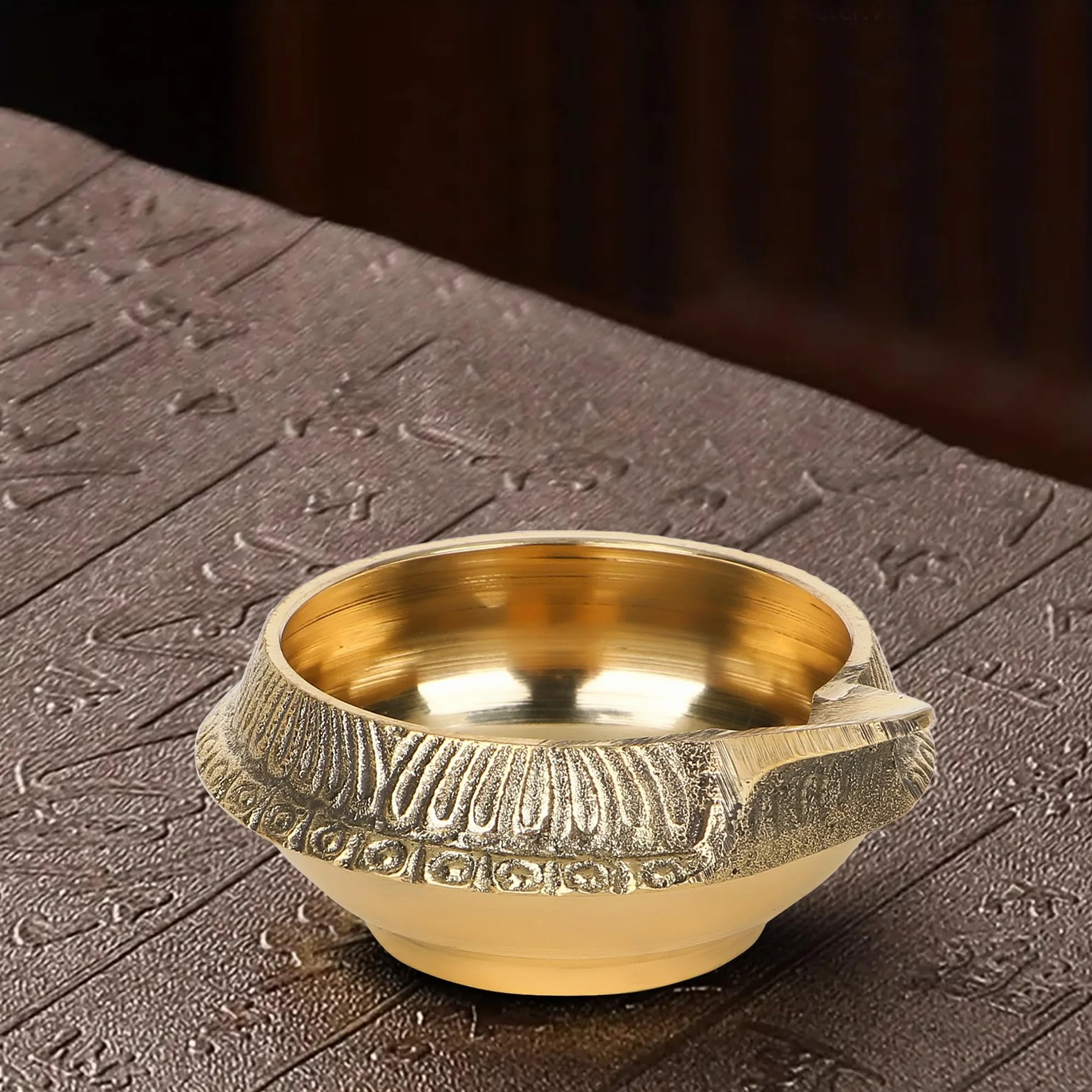 Zap Impex Tradycyjna Mosiężna Lampa Olejowa - Deep Diya Indyjska, Diwali Puja, Kuber Diya (2)