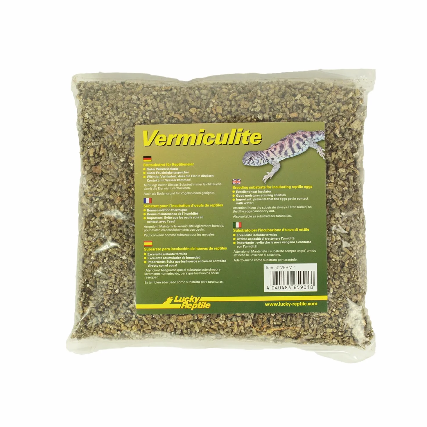 Lucky Reptile Vermiculite - 1 litr koncentrat wylęgowy dla jaj gadów - Substrat do inkubacji termoizolacyjny i regulujący poziom wilgoci - Wermikulit do hodowli gadów - Podłoże do terrarium