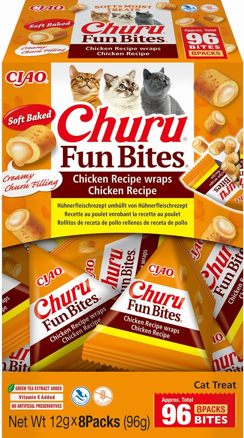 INABA Churu Fun Bites smakołyki dla kotów 58% kurczakiem bez zbóż 96 g