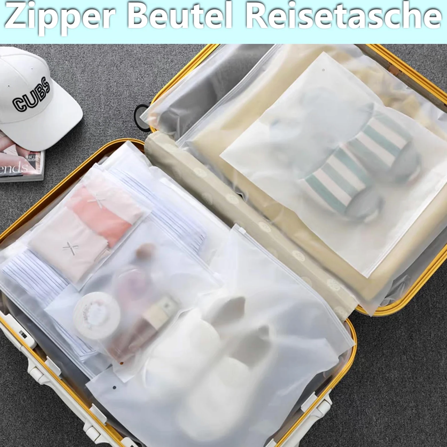 30 sztuk plastikowych toreb 35 x 45 cm z zamkiem błyskawicznym, plastikowa torebka, walizka, worki do przechowywania ubrań, mrożonych torebek plastikowych, do torby podróżnej, ubrań, bielizny