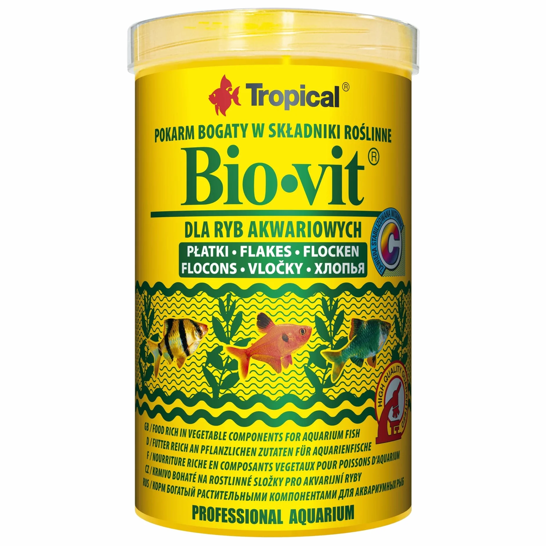 Tropical BIO-VIT Roślinny pokarm w płatkach dla ryb akwariowych 1000ml 200g