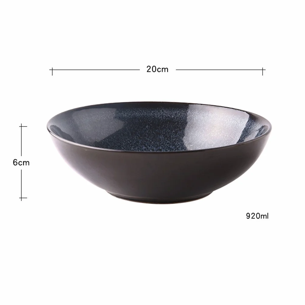 Kreatywna miska ceramiczna w stylu retro na Ramen, duża miska na zupę, miska na sałatkę z owocami, miski na płatki śniadaniowe i makaron