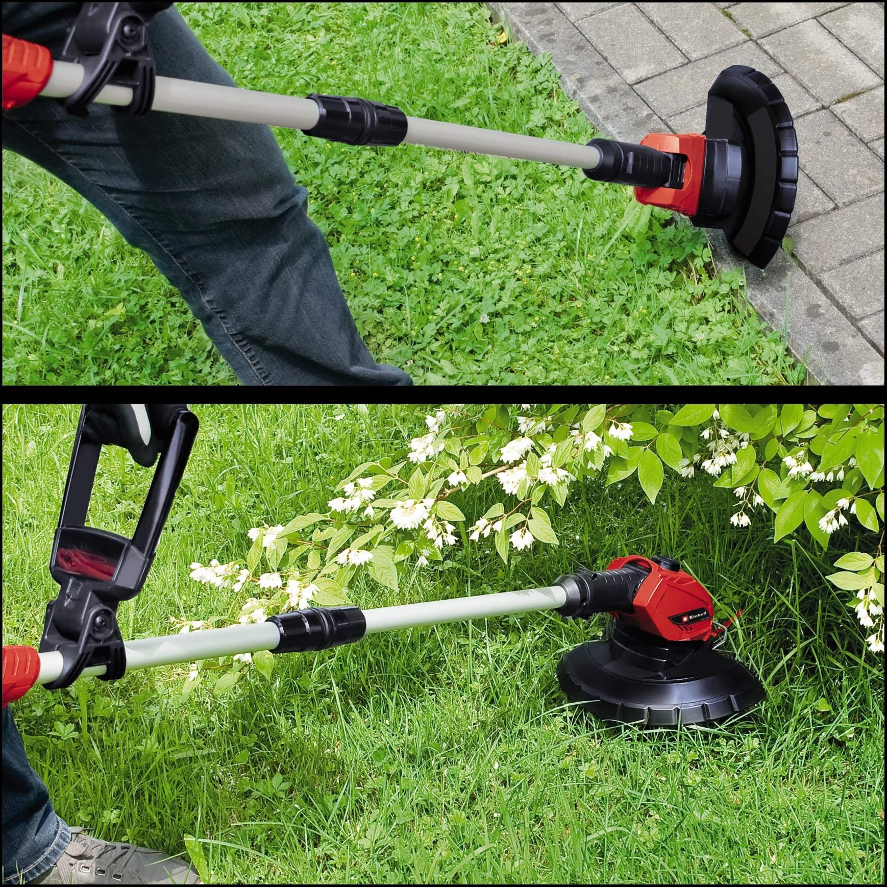 Einhell Podkaszarka akumulatorowa GE-CT 18 Li-Solo Power X-Change (Li-ion, 18 V, szerokość cięcia 24 cm, 8500 obr./min, obrotowa i odchylana głowica silnika, Flowerguard, bez akumulatora i ładowarki)