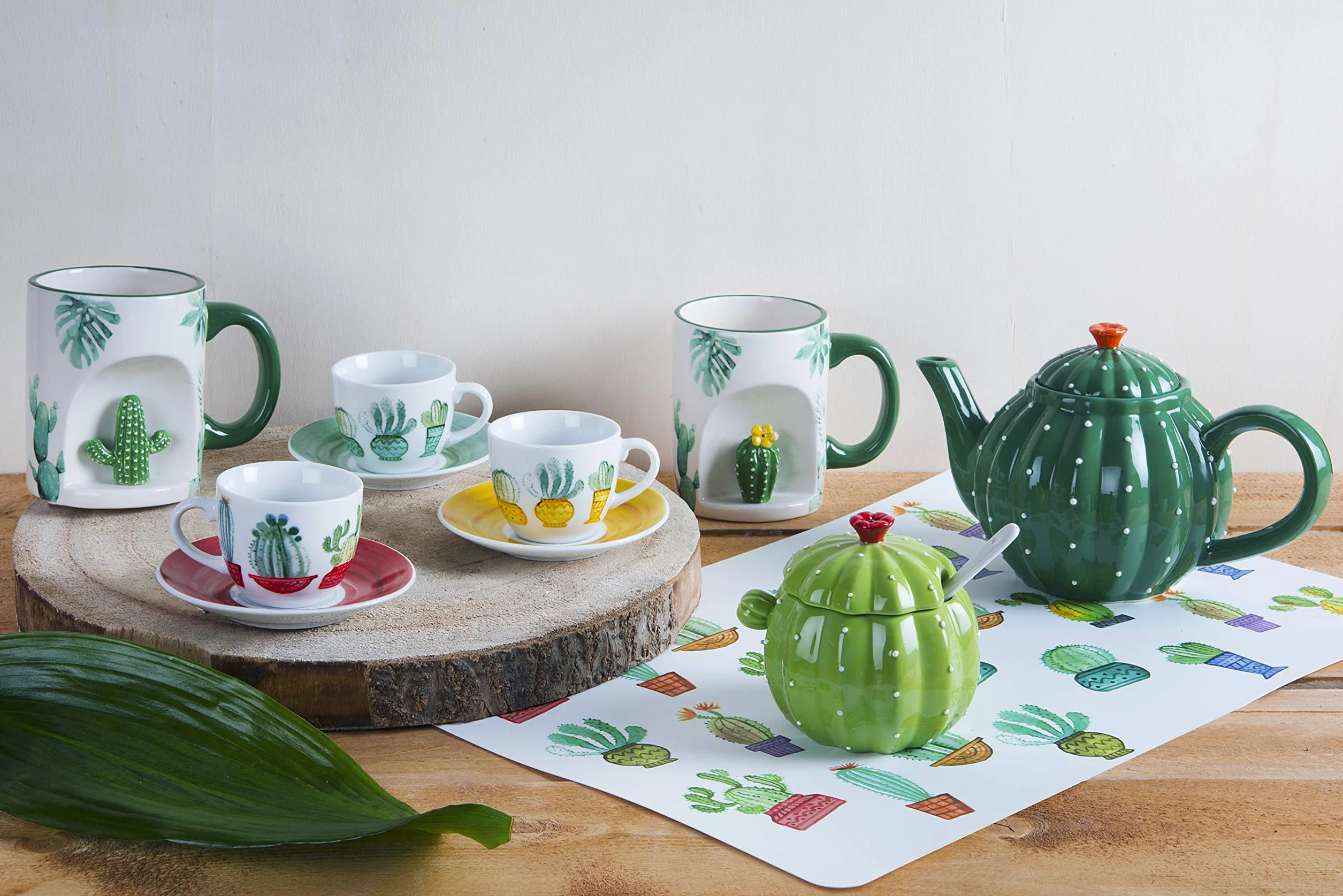 Excelsa Ceramiczny czajniczek kaktusowy, 650 ml, ciemnozielony