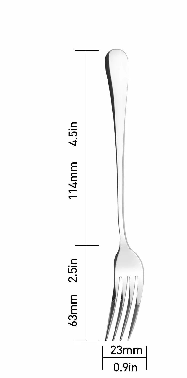 6 sztuk widelców stołowych, stal nierdzewna 304 widelce obiadowe, 175 cm (6,9")