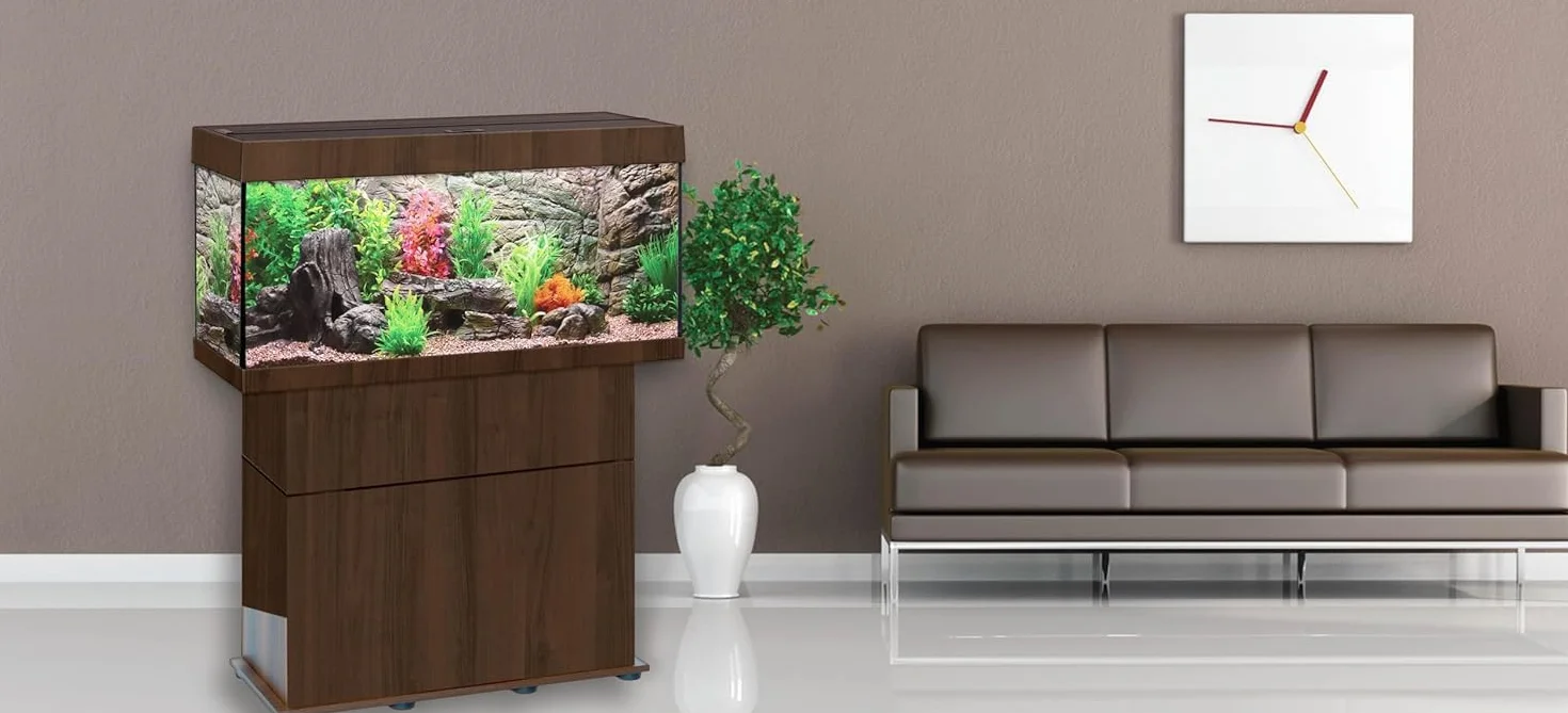 Tło do akwarium 3D Lesbos 117x45 cm brązowy