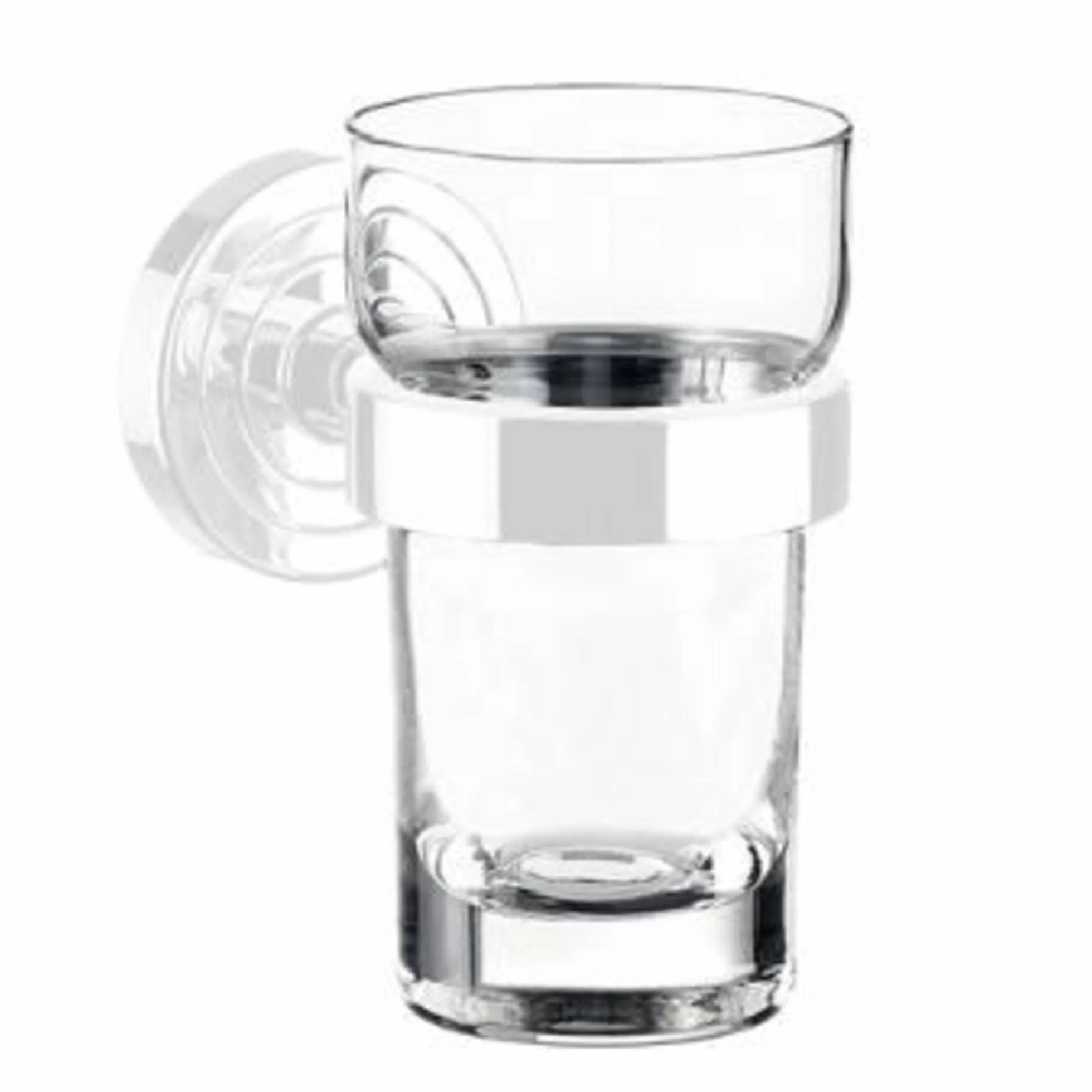 Emco 72000091 polo szkło zapasowe do podwójnego uchwytu na szkło, szkło kryształowe przezroczyste, nowoczesny kształt, średnica 6,4 cm