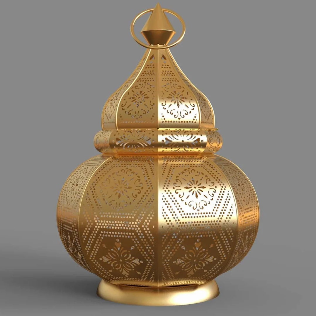 Orientalna latarnia z metalu, maha złota, 28 cm, orientalny marokański lampion ogrodowy, marokański metalowy lampion do użytku na zewnątrz jako latarnia ogrodowa lub wewnątrz jako latarnia stołowa