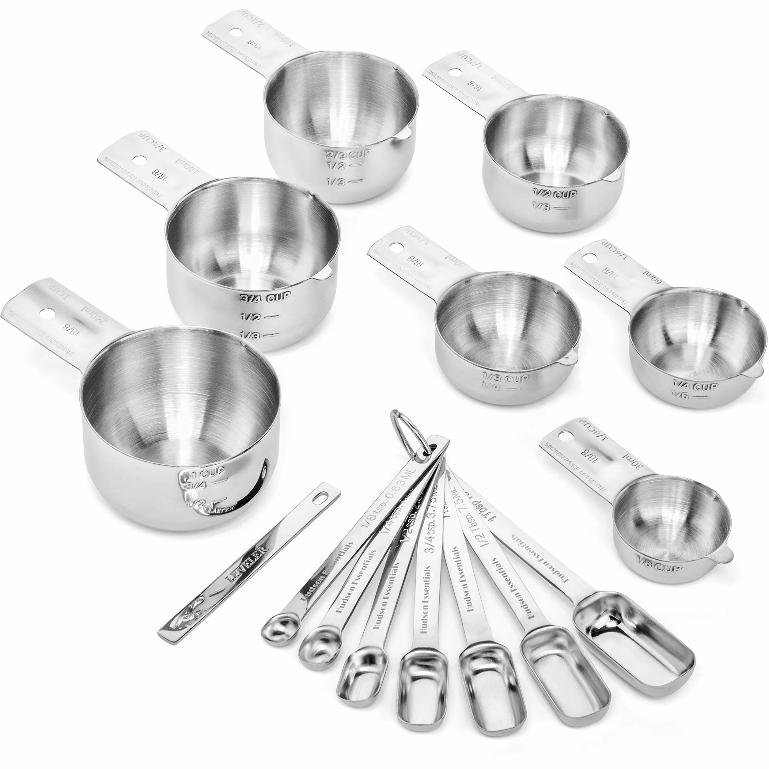 Hudson Essentials Zestaw miarek i łyżek ze stali nierdzewnej (zestaw 14 szt.)